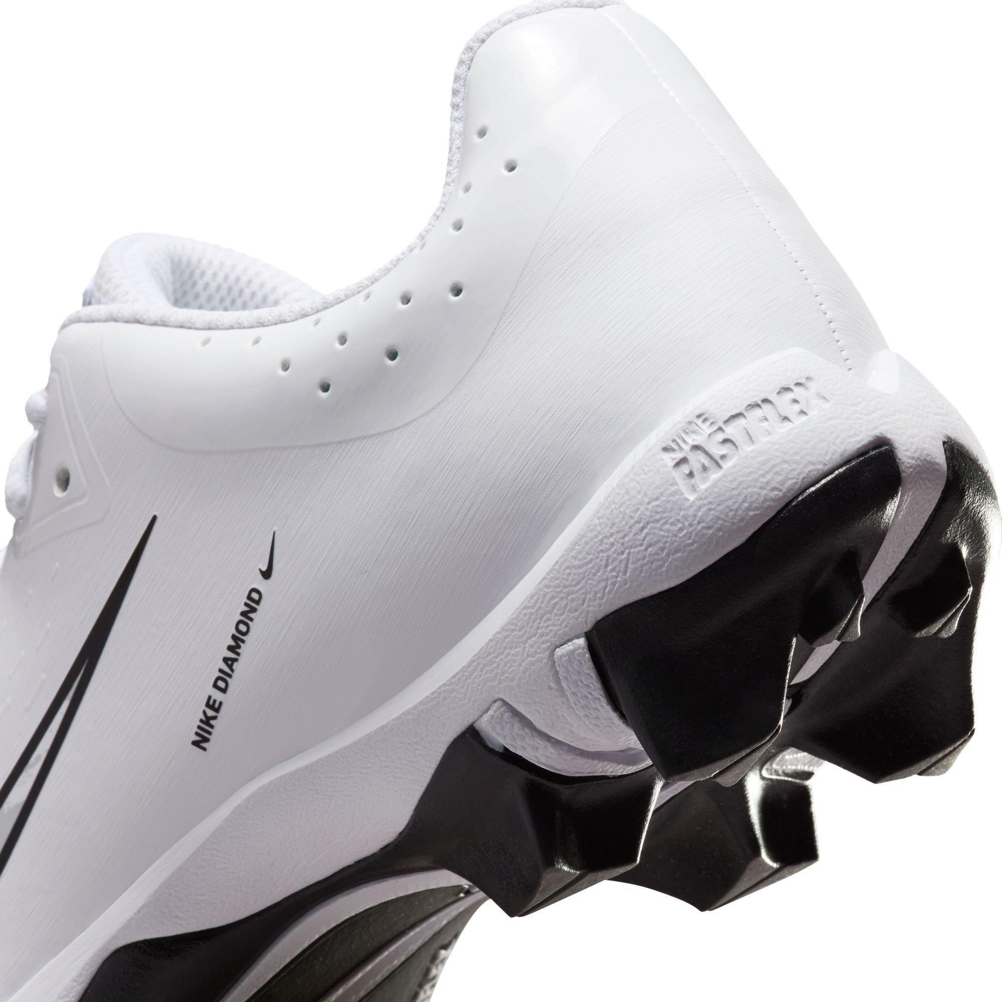 Nike Hyperdiamond 4 Keystone Grade School Girls' "White/Pure Platinum/Black" Softball Cleat