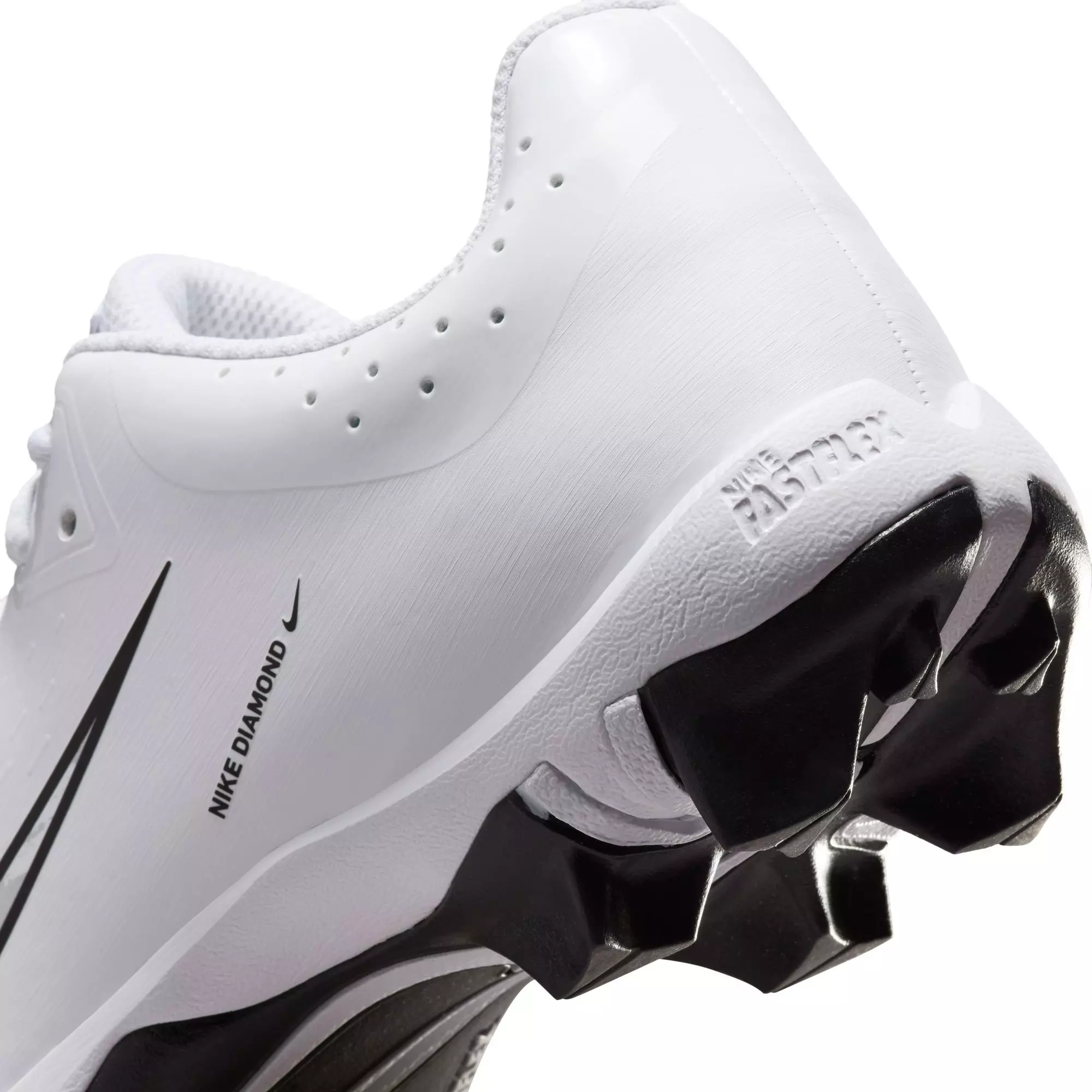 Nike Hyperdiamond 4 Keystone Grade School Girls' "White/Pure Platinum/Black" Softball Cleat - WHITE/BLACK