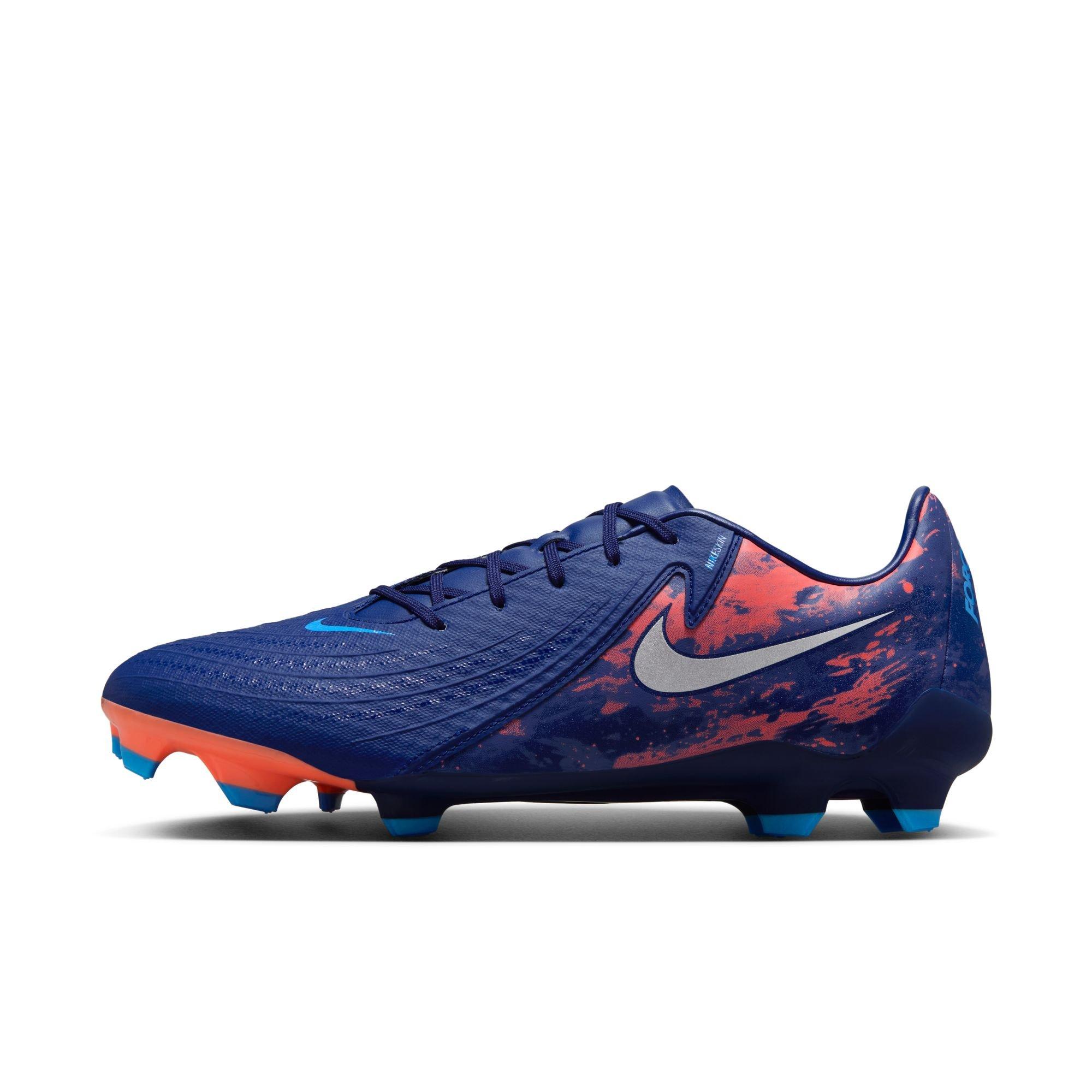 Nike Phantom GX 2 Academy "Erling Haaland" MG Men's Soccer Cleat - SILVER/BLUE Thumbnail View 3