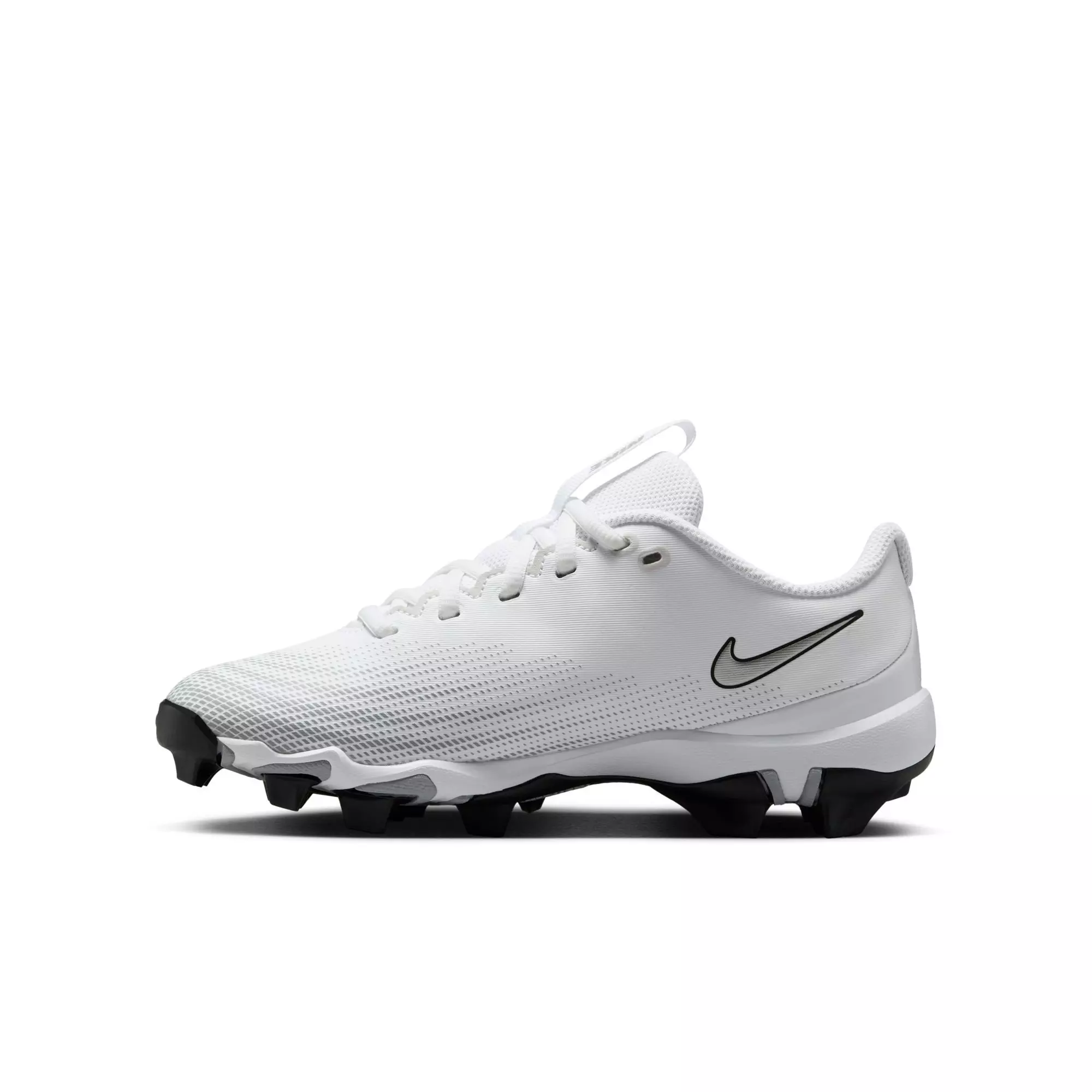 Nike Vapor Shark 3 "White/Metallic Silver/Wolf Grey/Black" Grade School Boys' Football Cleat - WHITE/SILVER