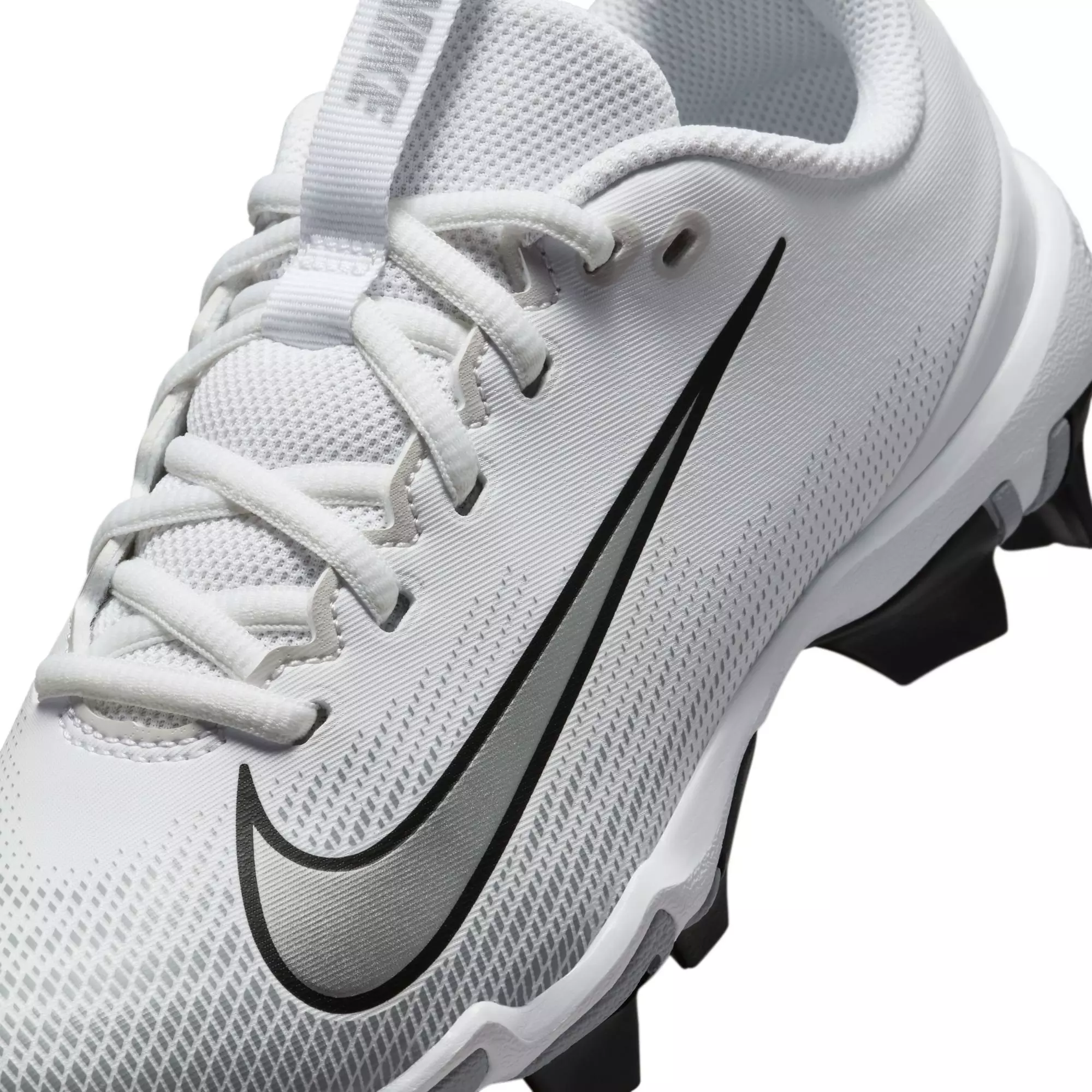 Nike Vapor Shark 3 "White/Metallic Silver/Wolf Grey/Black" Grade School Boys' Football Cleat - WHITE/SILVER