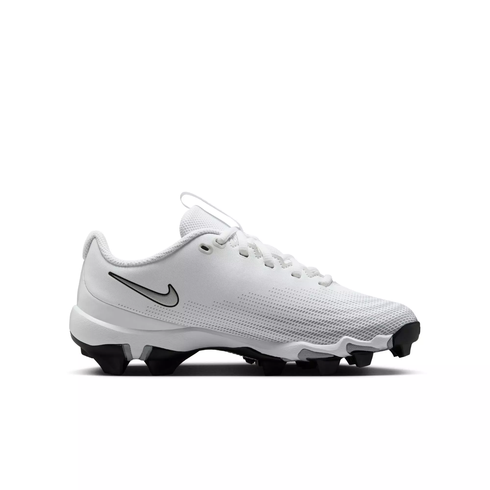 Nike Vapor Shark 3 "White/Metallic Silver/Wolf Grey/Black" Grade School Boys' Football Cleat - WHITE/SILVER