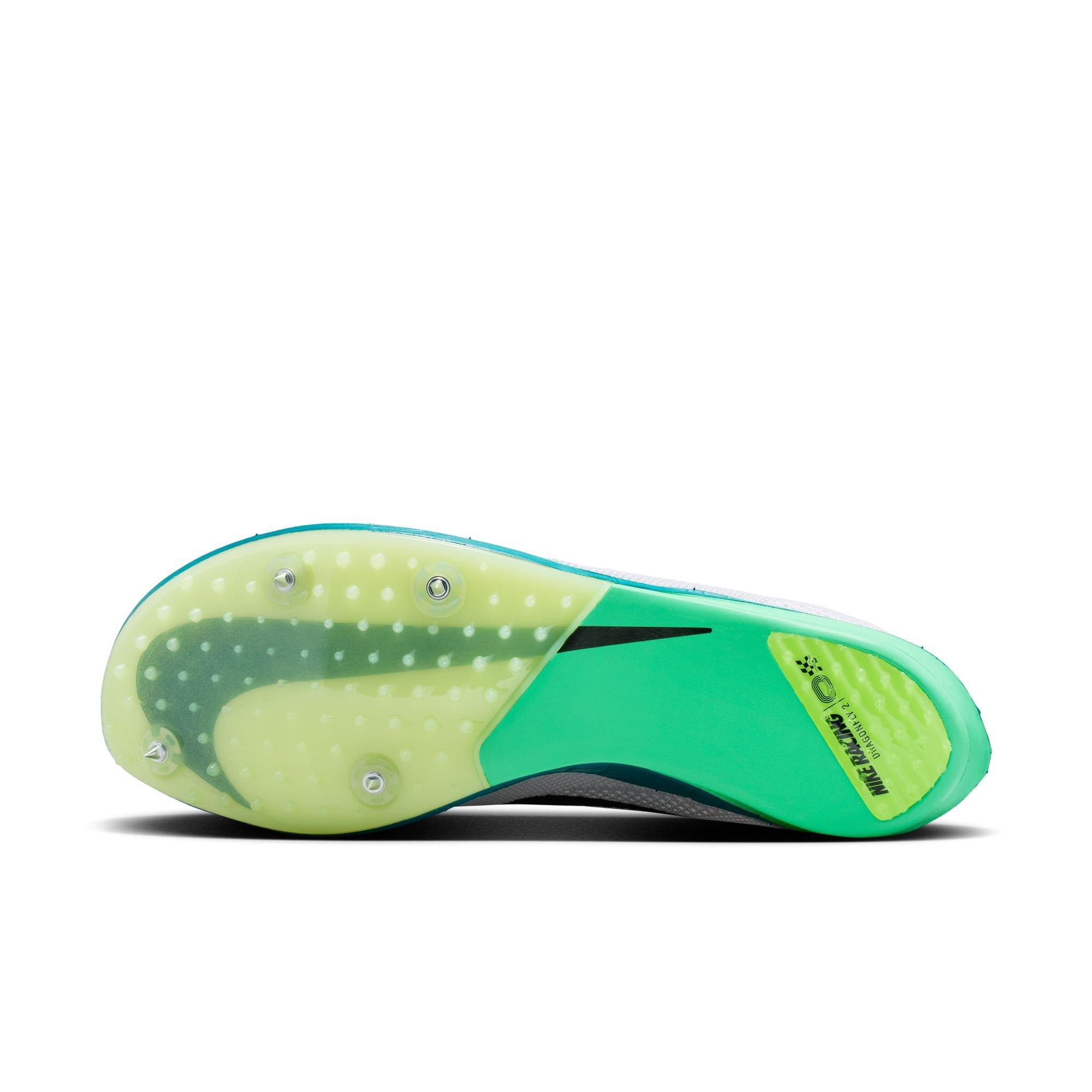 Nike Dragonfly 2 Distance "White/Black/Bright Spruce/Electric Algae" Unisex Track Spike - WHITE/GREEN Thumbnail View 9