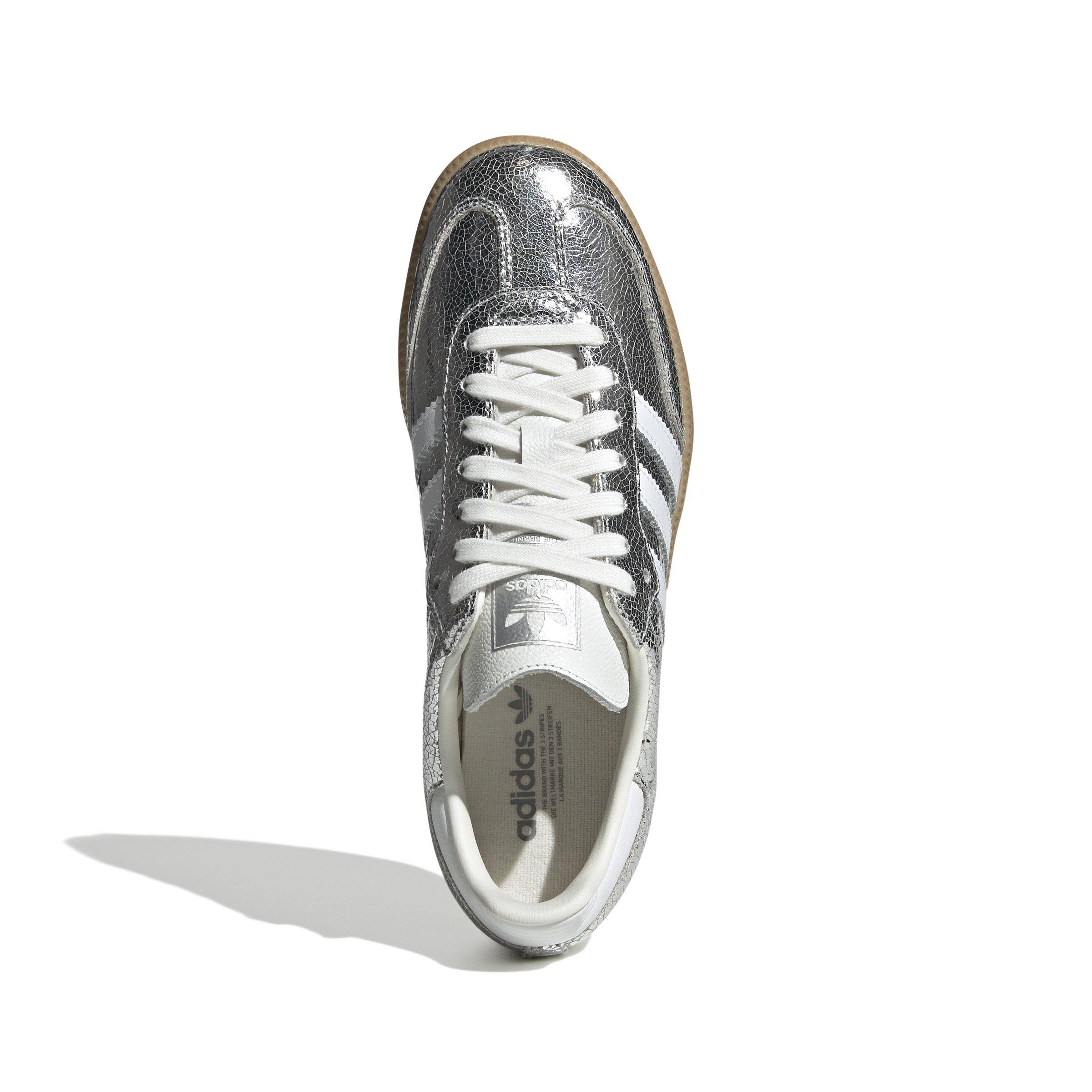 Silver Metallic Adidas Silver Stripe Shoes Adidas Women's