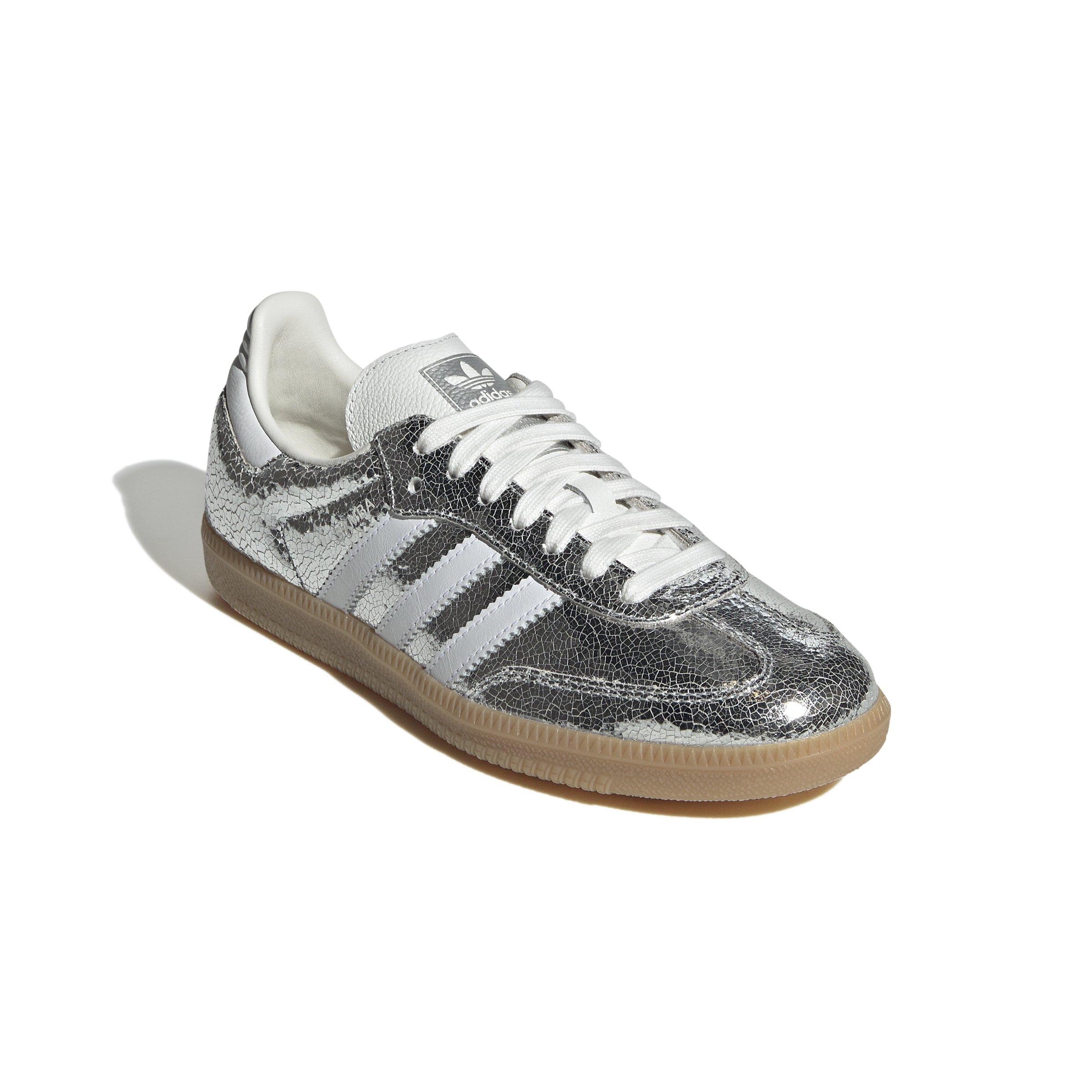 adidas Originals Samba OG "Silver Metallic/Core White/Ftwr White" Women's Shoe - SILVER/WHITE/BLACK Thumbnail View 5