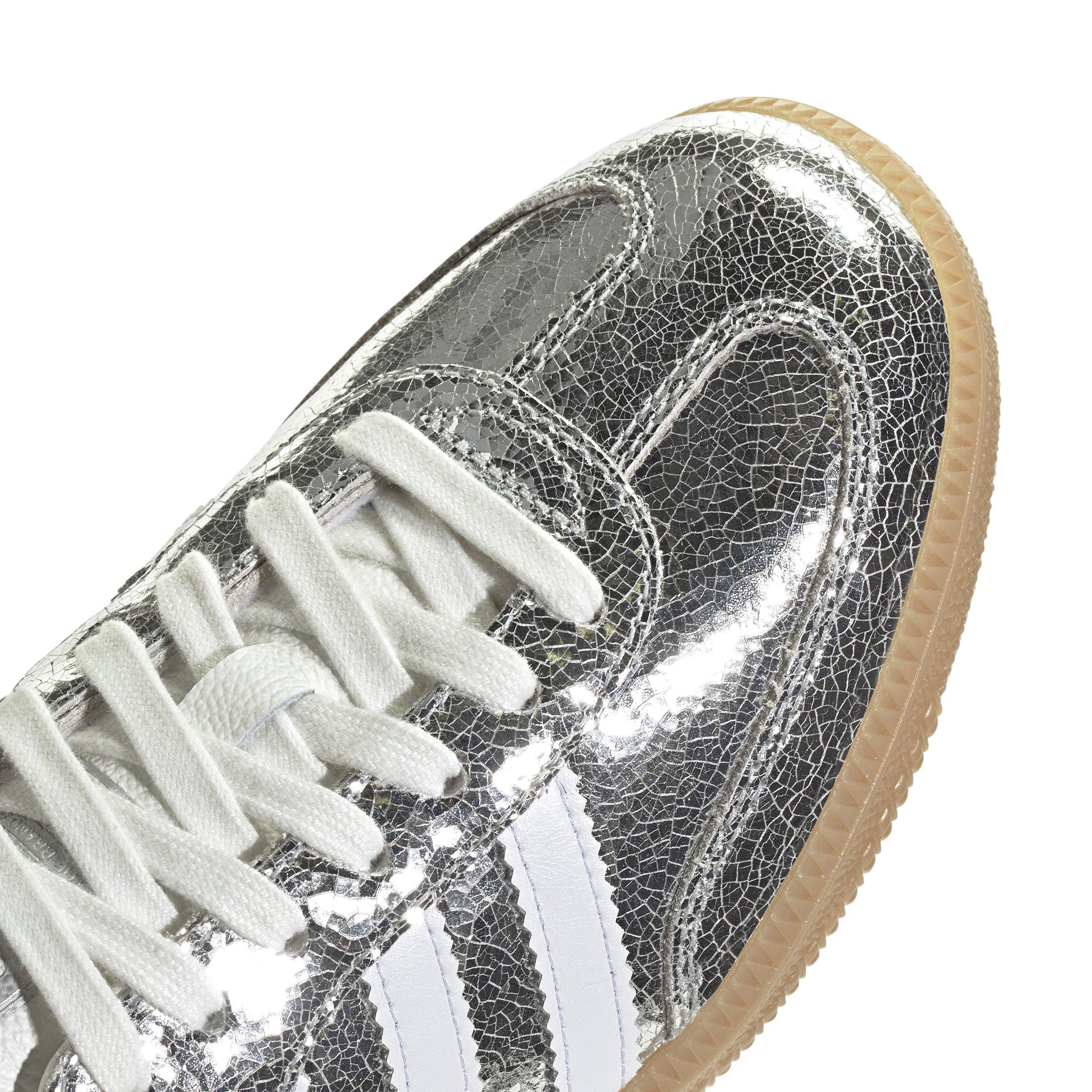 adidas Originals Samba OG "Silver Metallic/Core White/Ftwr White" Women's Shoe - SILVER/WHITE/BLACK Thumbnail View 7