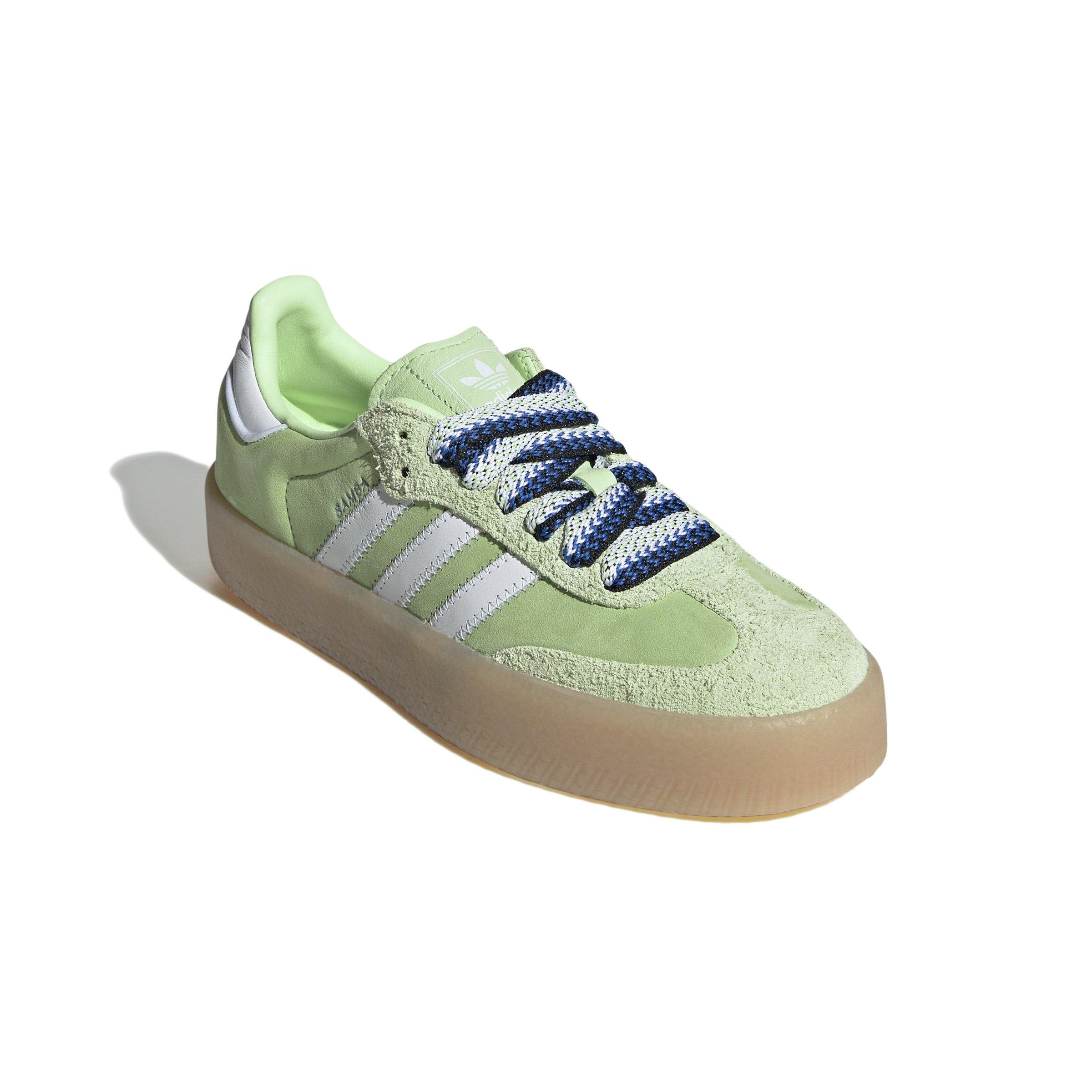adidas Originals Sambae "Semi Green Spark/Ftwr White/Wonder Blue" Women's Shoe - GREEN/WHITE Thumbnail View 6