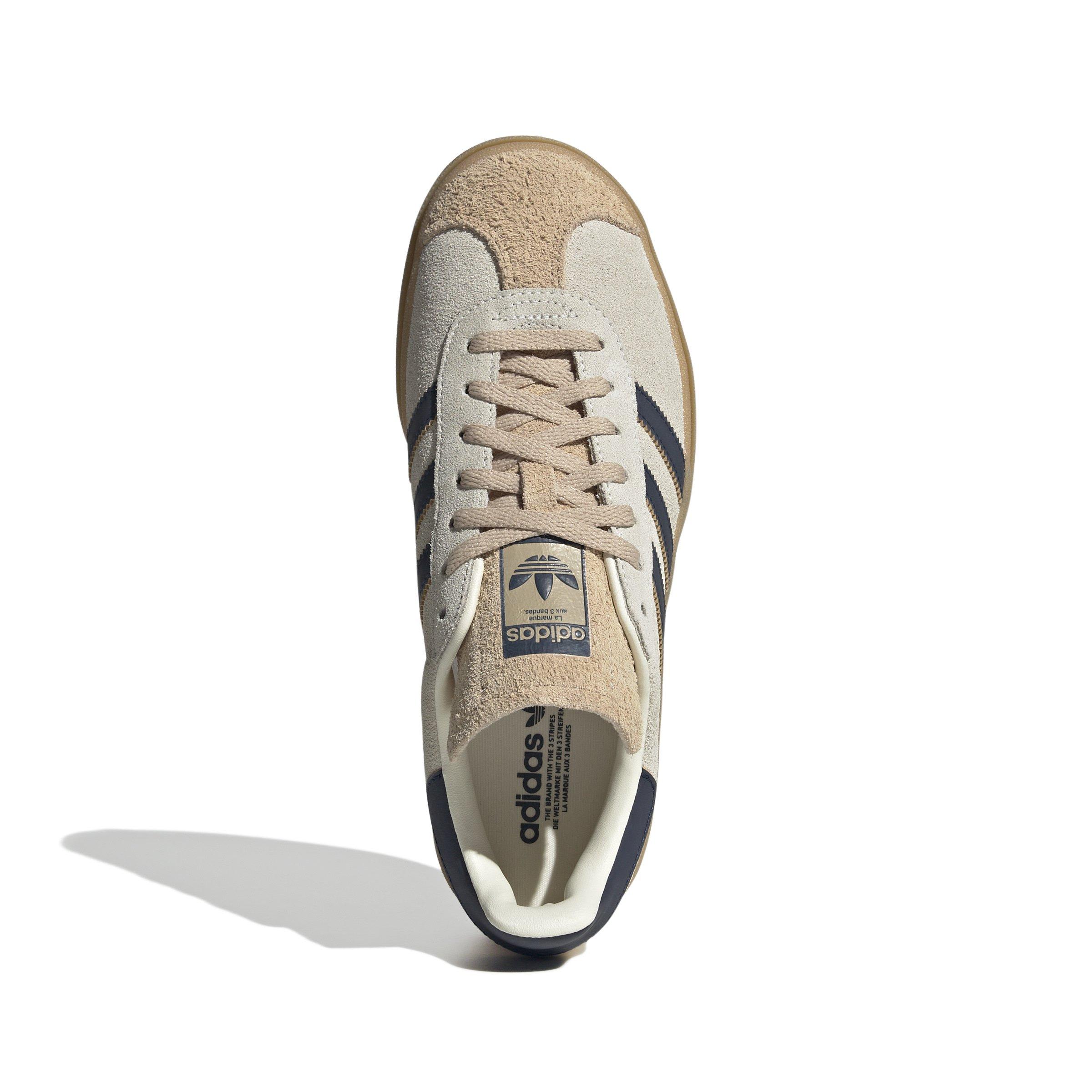 adidas Originals Gazelle Bold "Cream White/Night Indigo/Magic Beige" Women's Shoe - OFF-WHITE/BLUE Thumbnail View 3