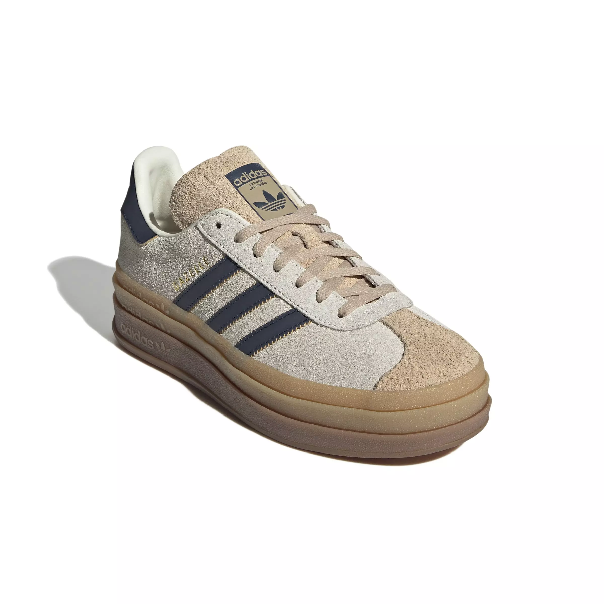 adidas Originals Gazelle Bold "Cream White/Night Indigo/Magic Beige" Women's Shoe - OFF-WHITE/BLUE