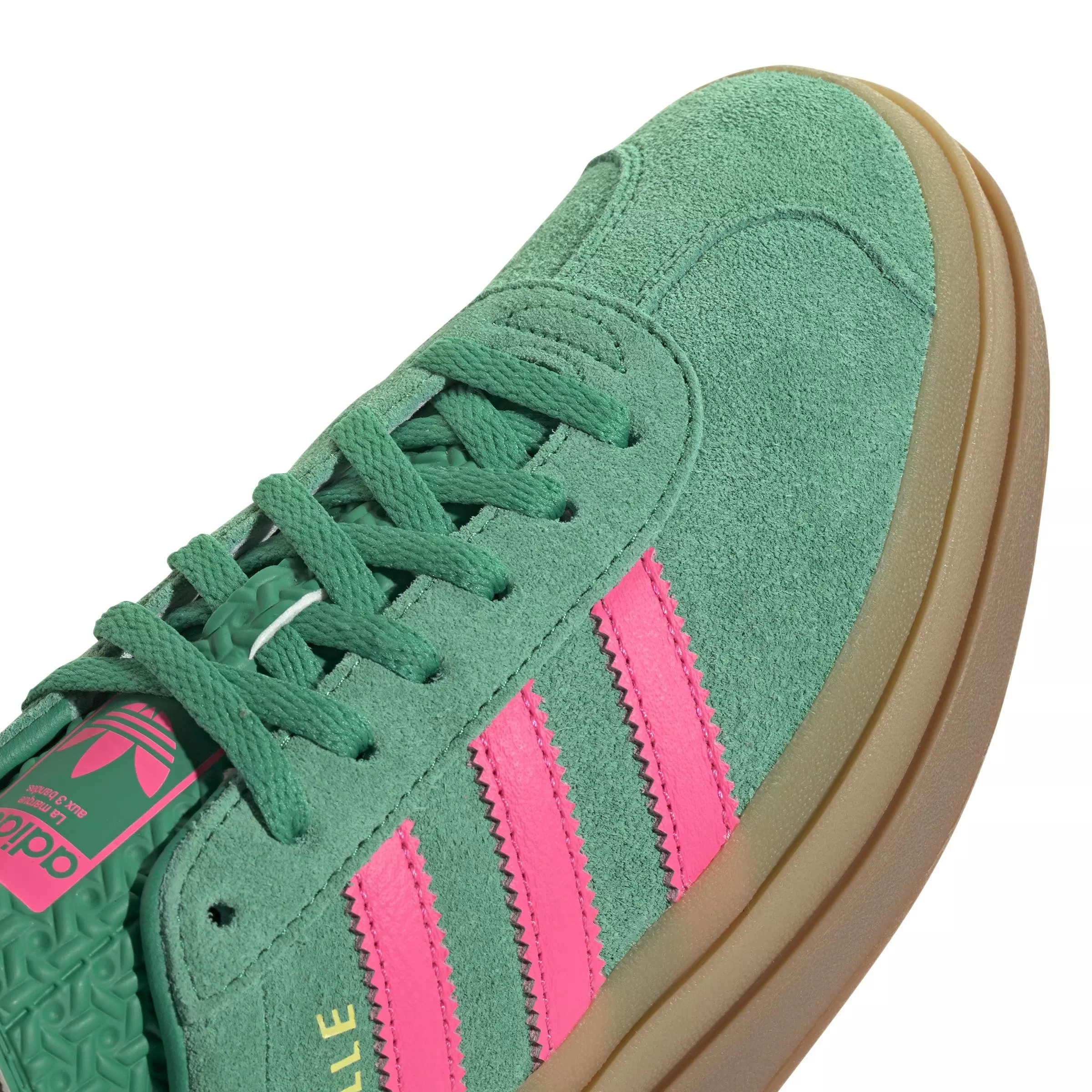 adidas Originals Gazelle Bold "Court Green/Lucid Pink/Pure Sulfur" Women's Shoe - GREEN/PINK