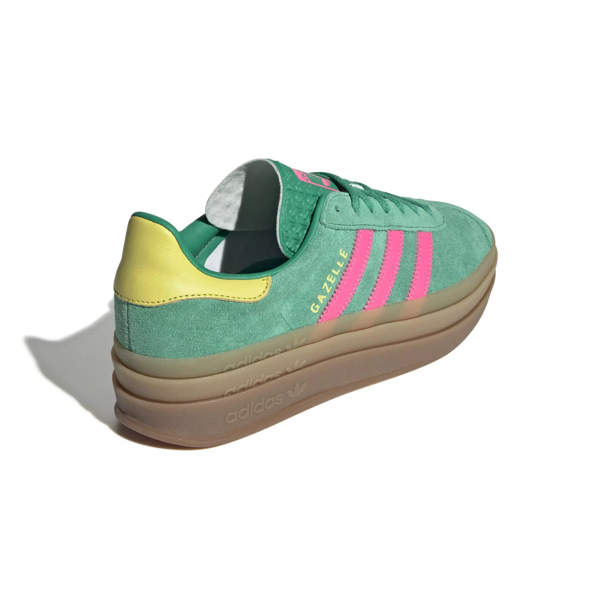 adidas Originals Gazelle Bold "Court Green/Lucid Pink/Pure Sulfur" Women's Shoe - GREEN/PINK