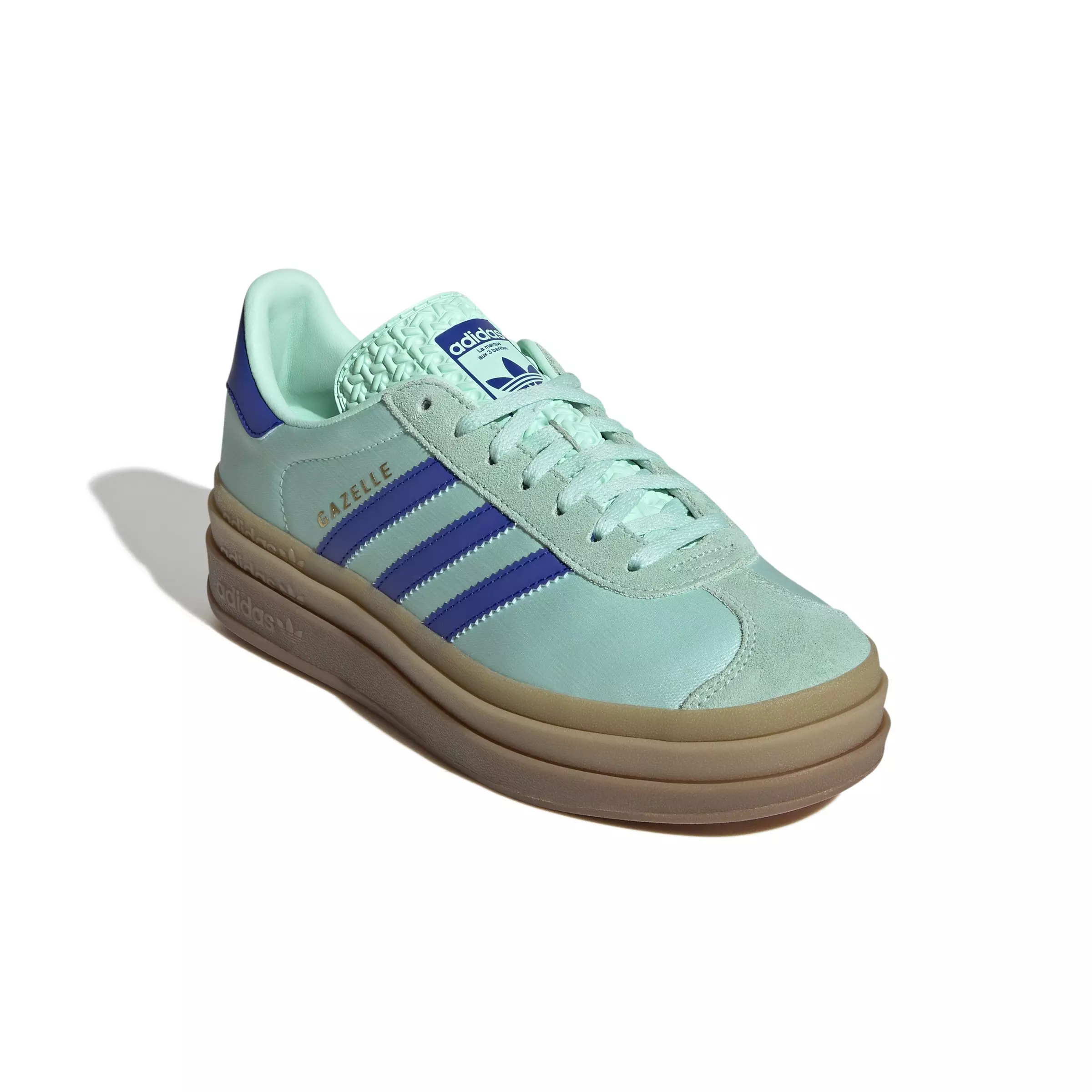 adidas Originals Gazelle Bold "Clear Mint/Lucid Blue/Gold Metallic" Women's Shoe - MINT