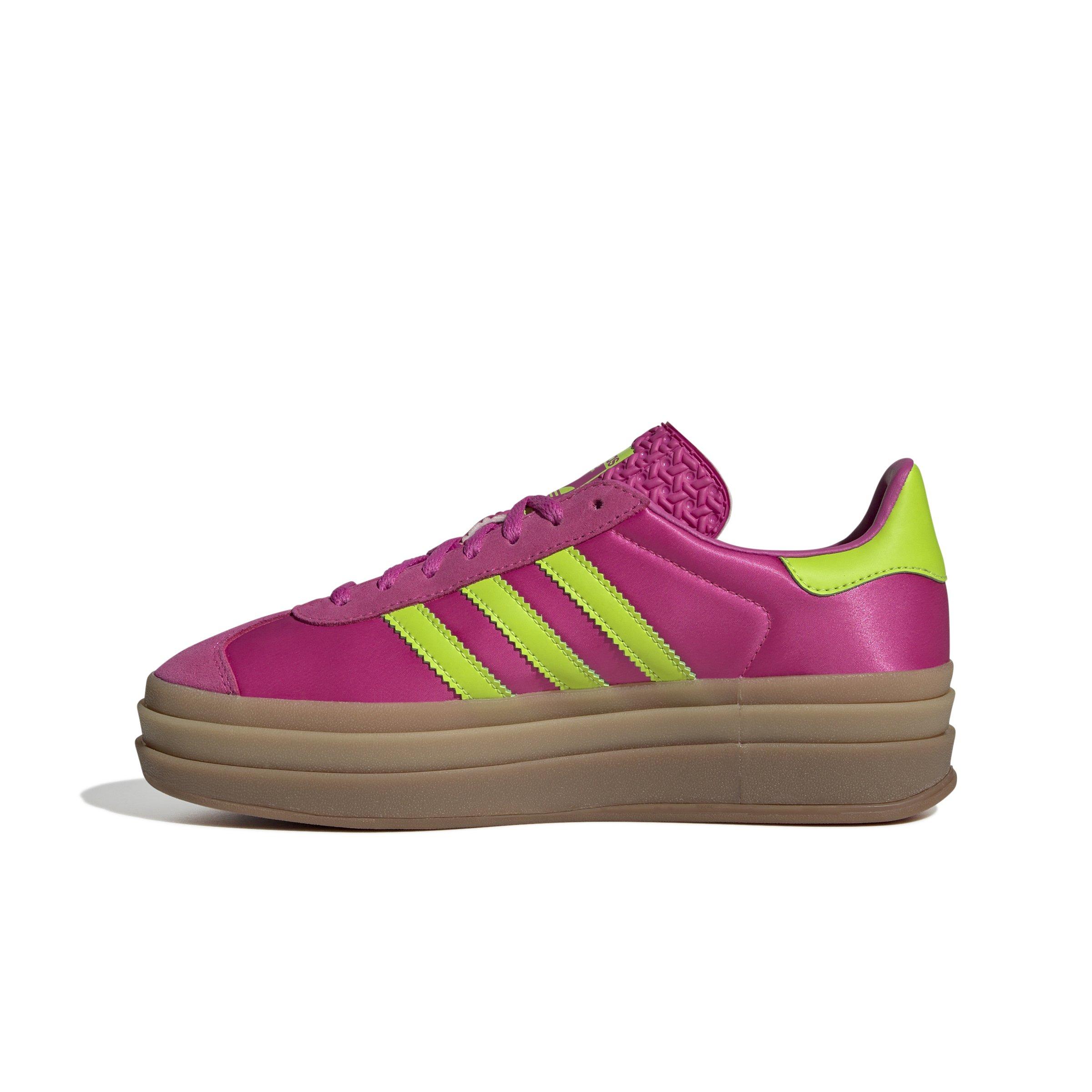 adidas Originals Gazelle Bold "Semi Lucid Fuchsia/Solar Slime/Gold Metallic" Women's Shoe - FUCSHIA Thumbnail View 2