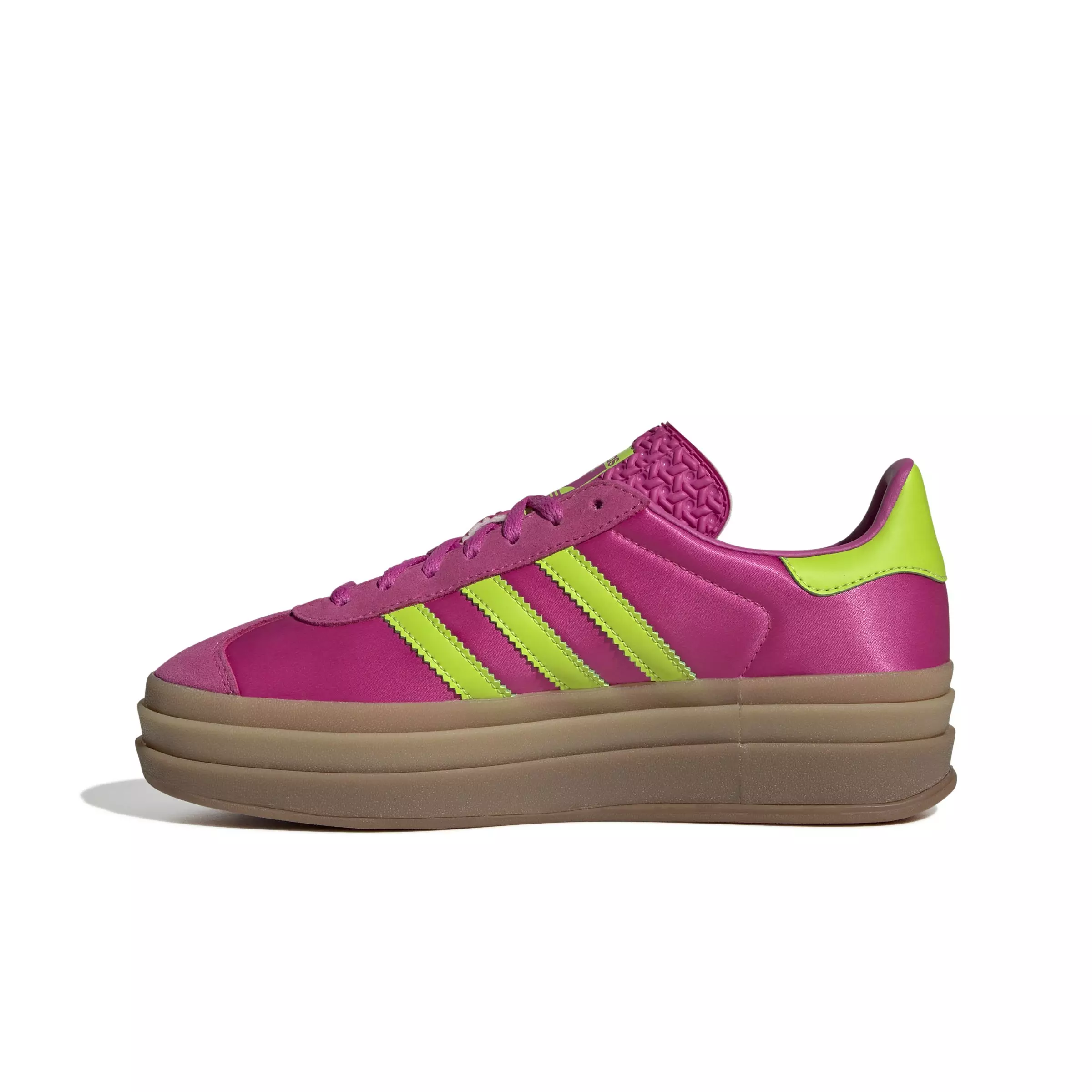 adidas Originals Gazelle Bold "Semi Lucid Fuchsia/Solar Slime/Gold Metallic" Women's Shoe - FUCSHIA