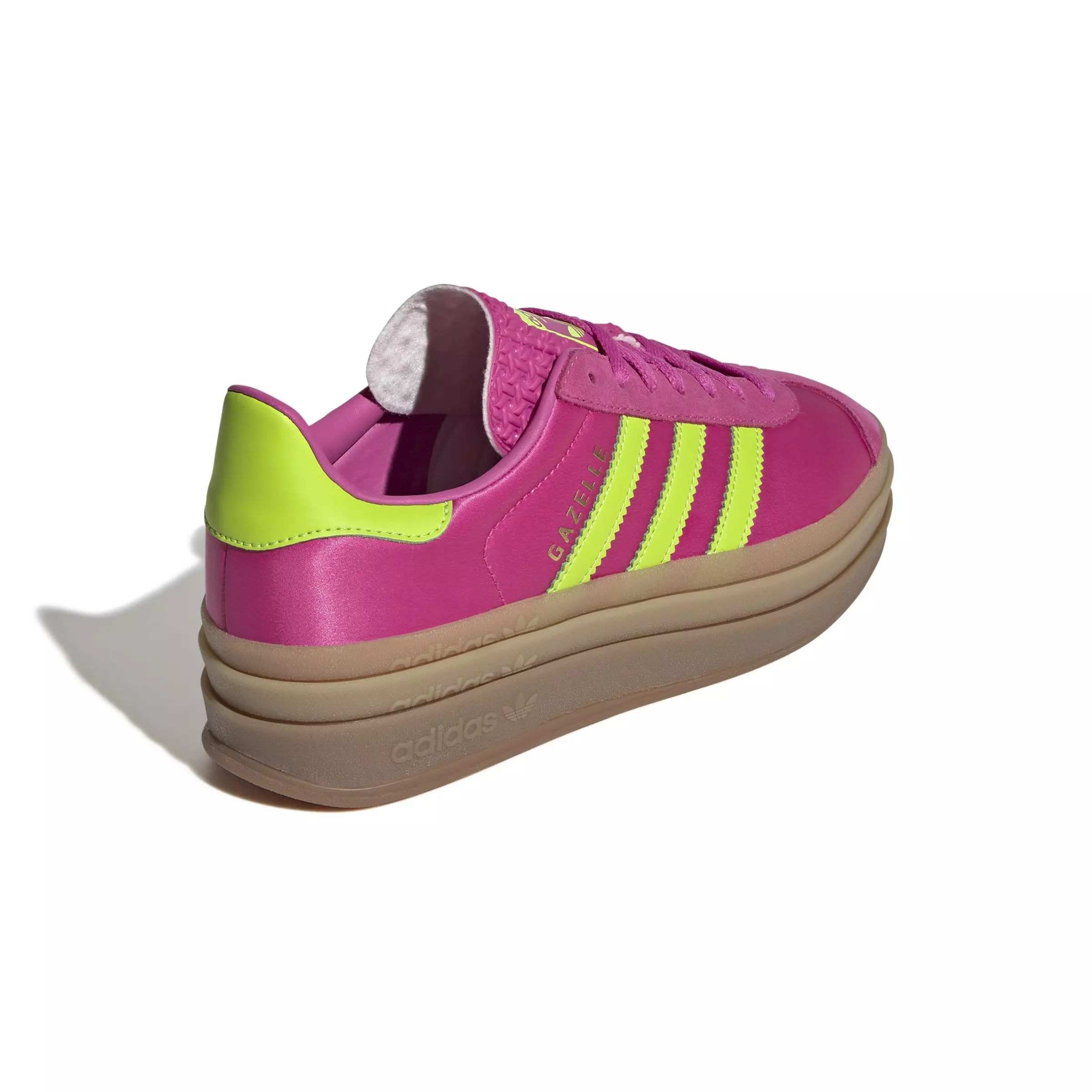 adidas Originals Gazelle Bold "Semi Lucid Fuchsia/Solar Slime/Gold Metallic" Women's Shoe - FUCSHIA