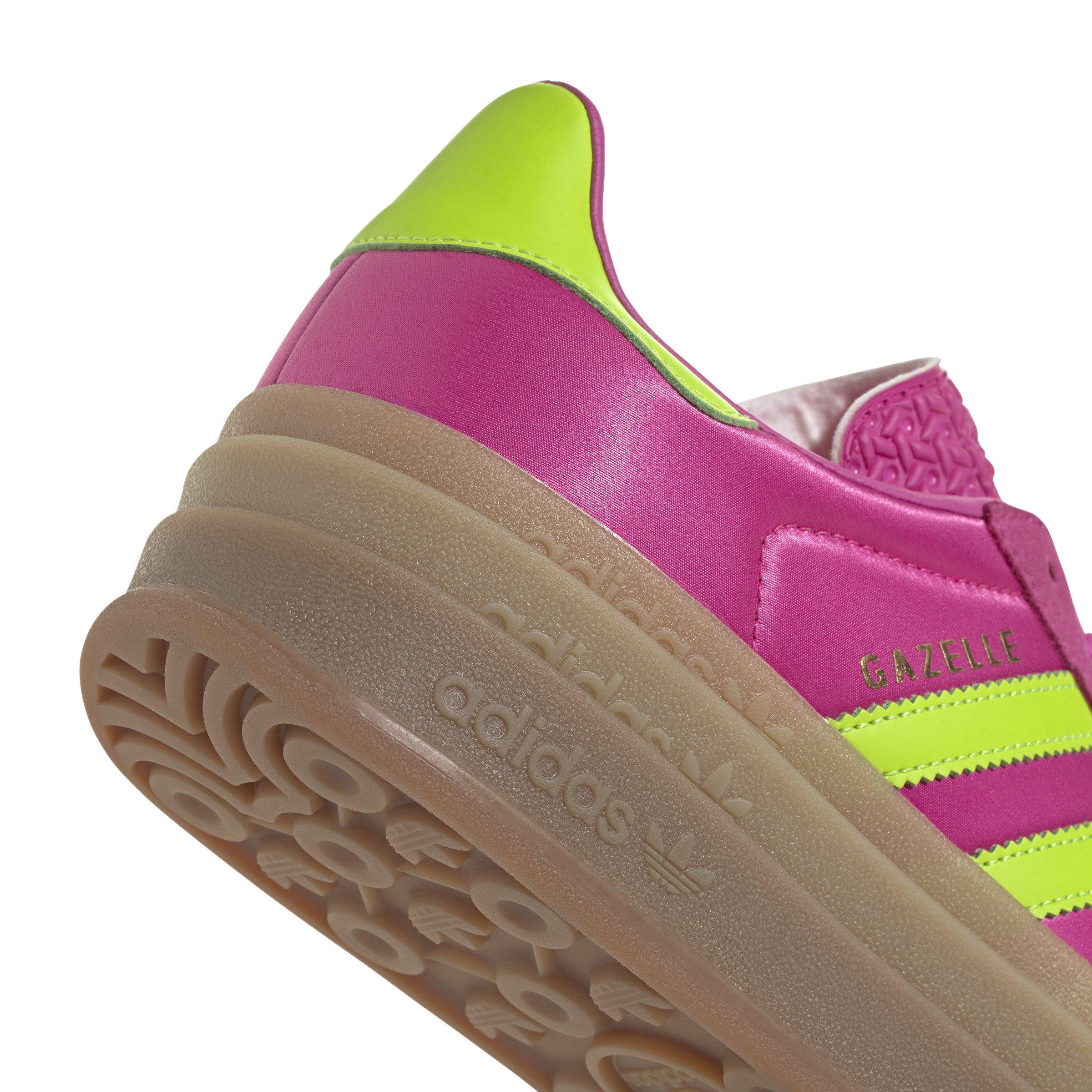 adidas Originals Gazelle Bold "Semi Lucid Fuchsia/Solar Slime/Gold Metallic" Women's Shoe - FUCSHIA Thumbnail View 7