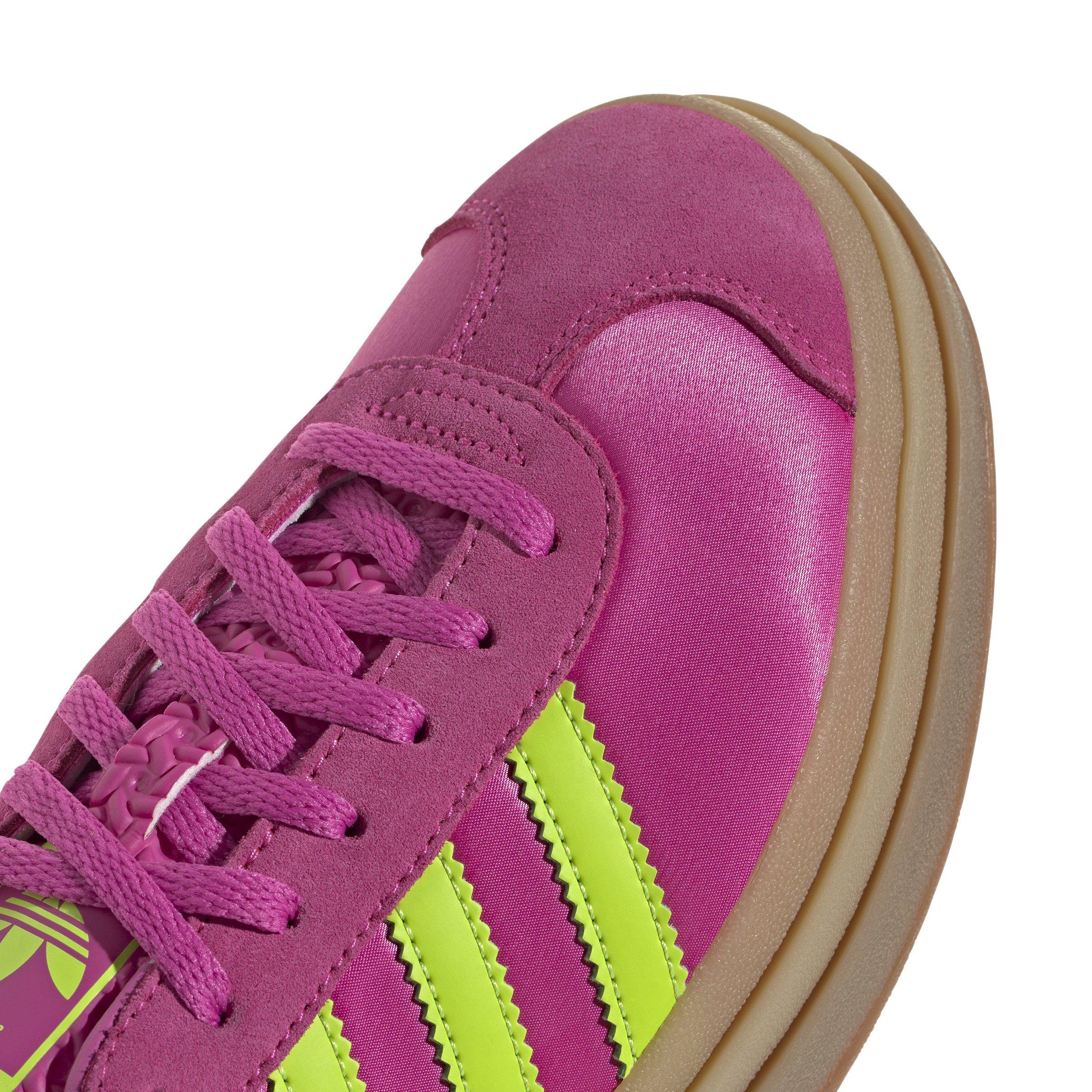 adidas Originals Gazelle Bold "Semi Lucid Fuchsia/Solar Slime/Gold Metallic" Women's Shoe - FUCSHIA Thumbnail View 8