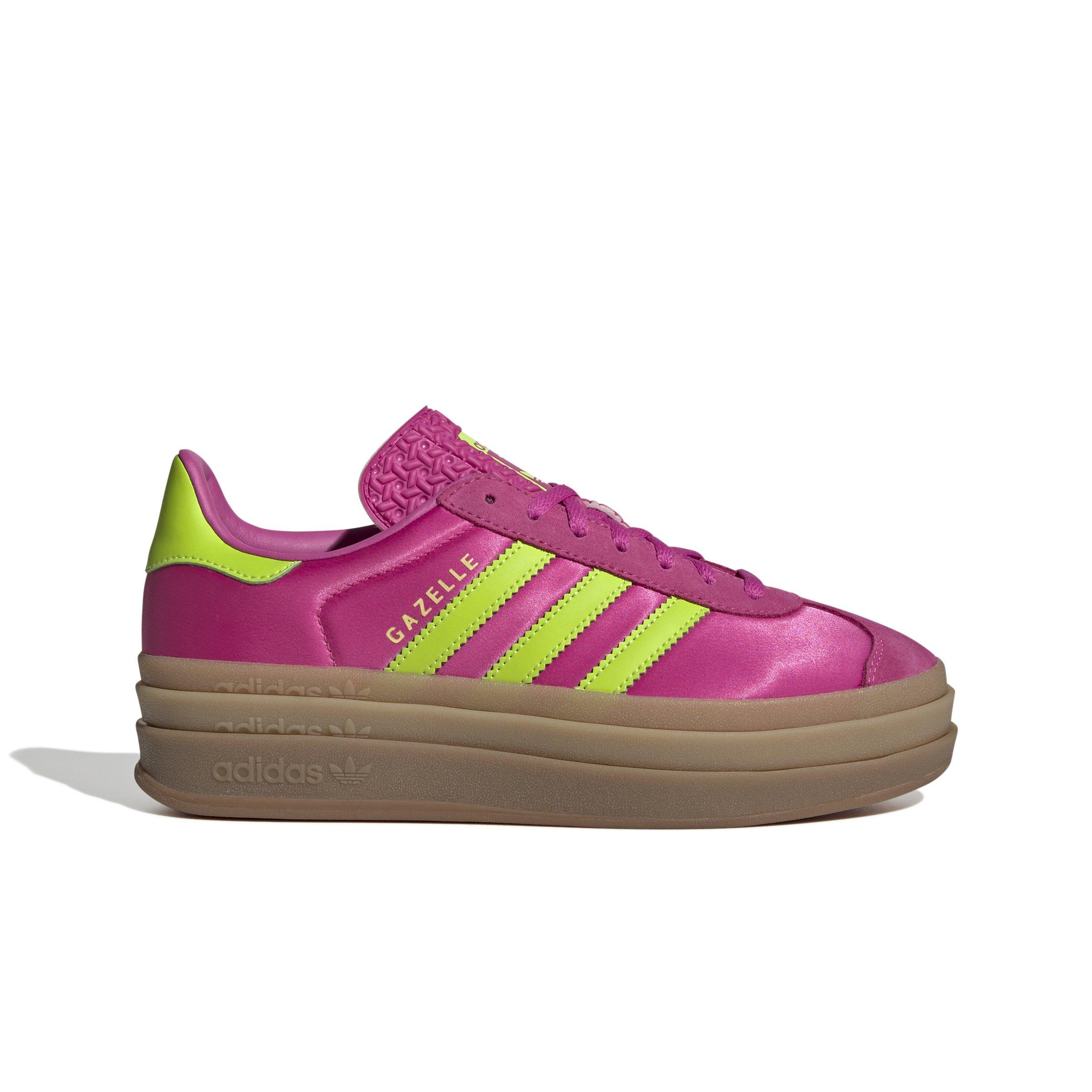 adidas Originals Gazelle Bold "Semi Lucid Fuchsia/Solar Slime/Gold Metallic" Women's Shoe - FUCSHIA Thumbnail View 1