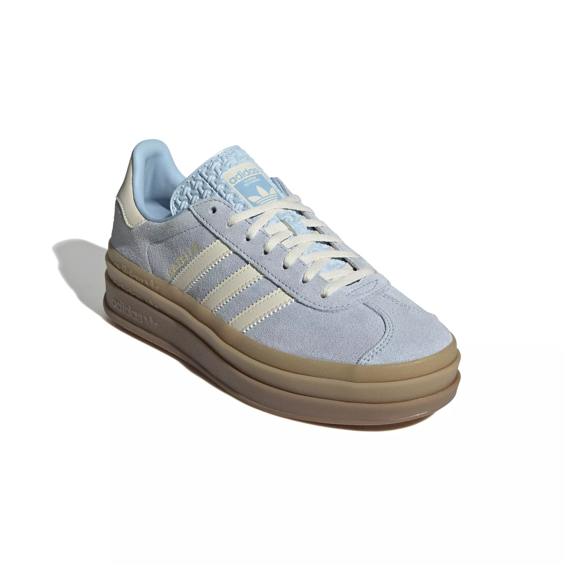 adidas Originals Gazelle Bold "Clear Sky/Cream White/Gold Metallic" Women's Shoe - BLUE/WHITE