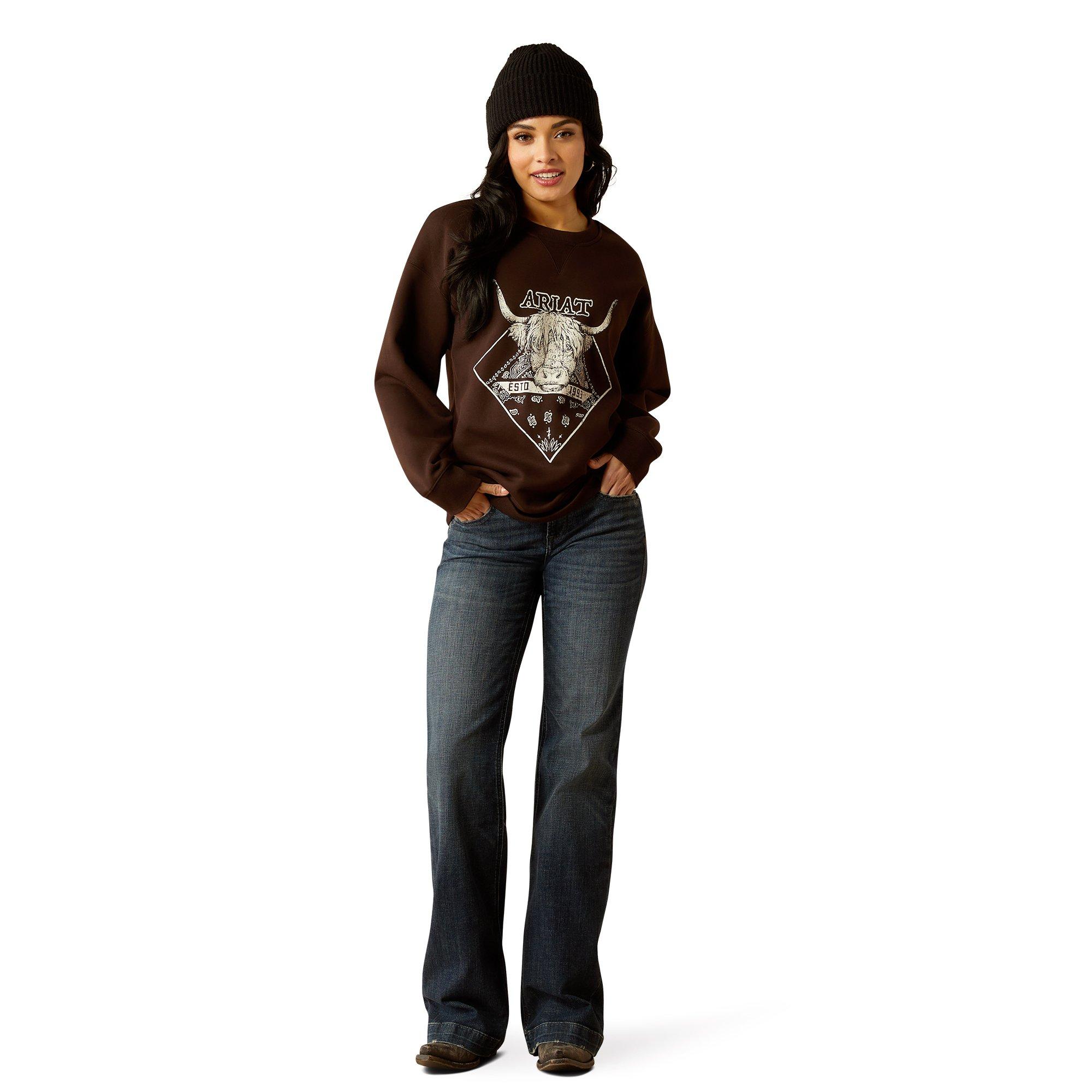 Ariat Women's Buffalo Crew - Brown - BROWN Thumbnail View 3