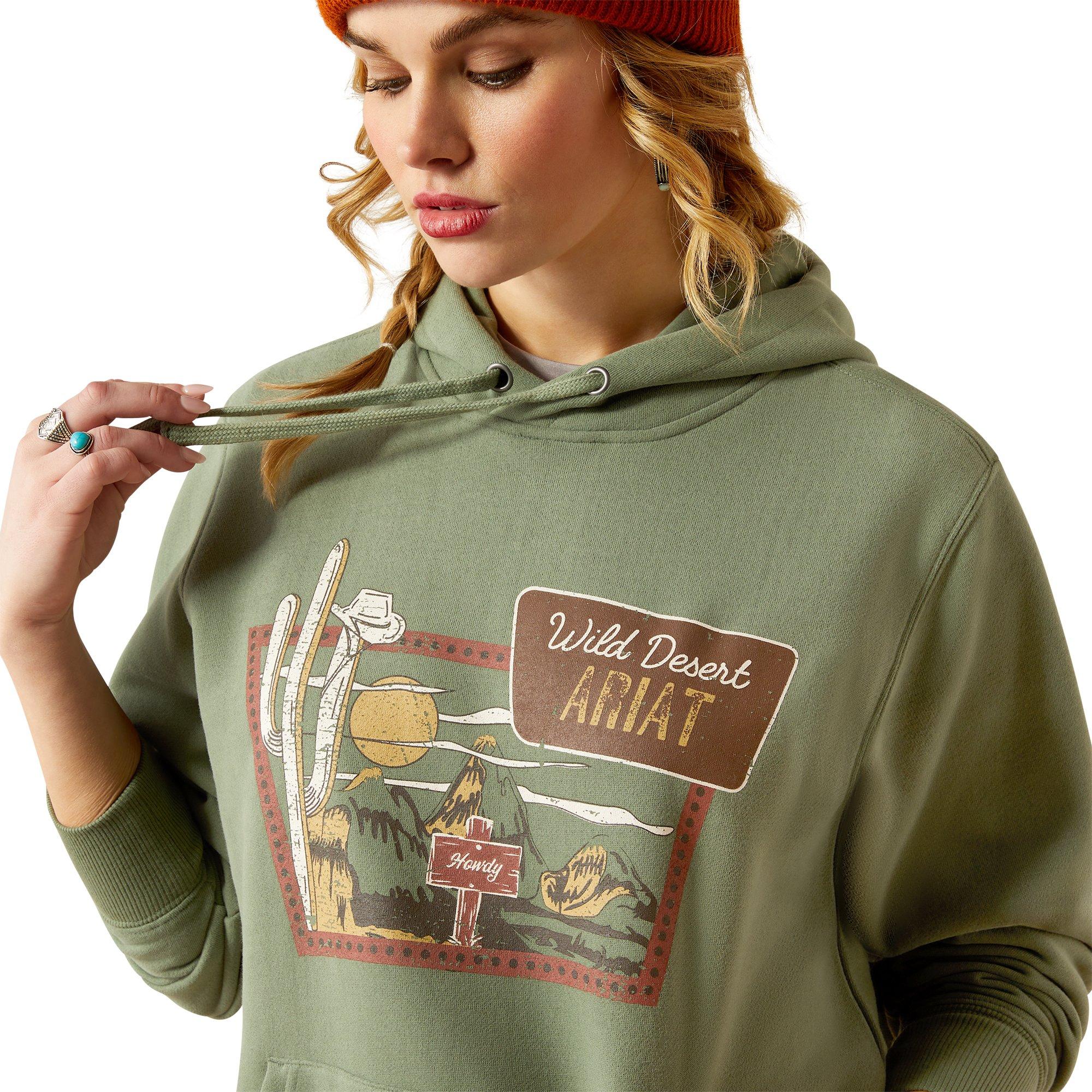 Ariat Women's Route 66 Hoodie - Green - GREEN Thumbnail View 5