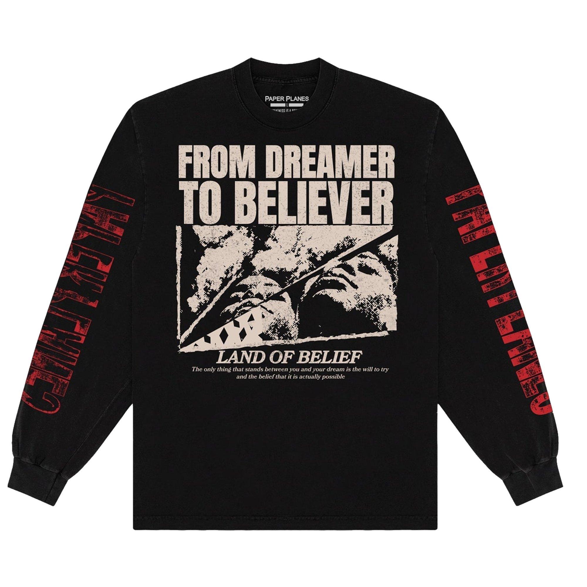 Paper Planes Men's Dreamer to Believer Long-Sleeve Tee - BLACK