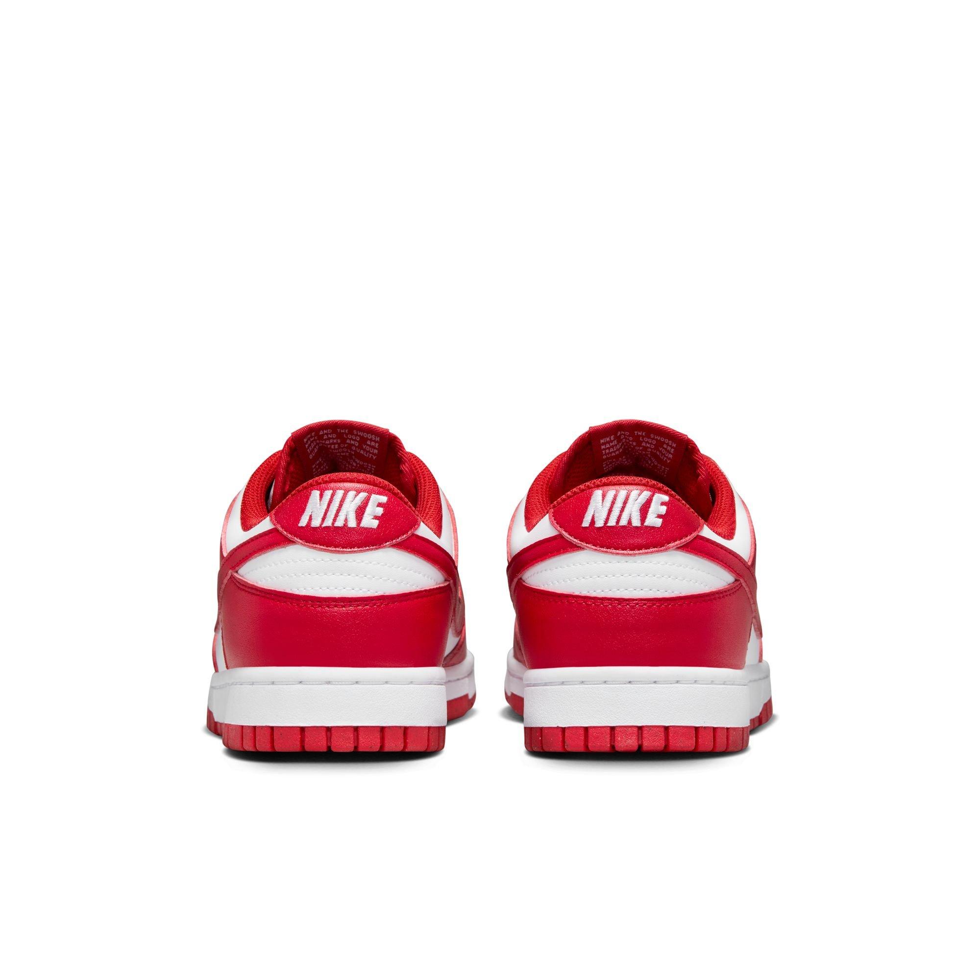 Nike Dunk Low "White/University Red" Women's Shoe - WHITE/RED Thumbnail View 7