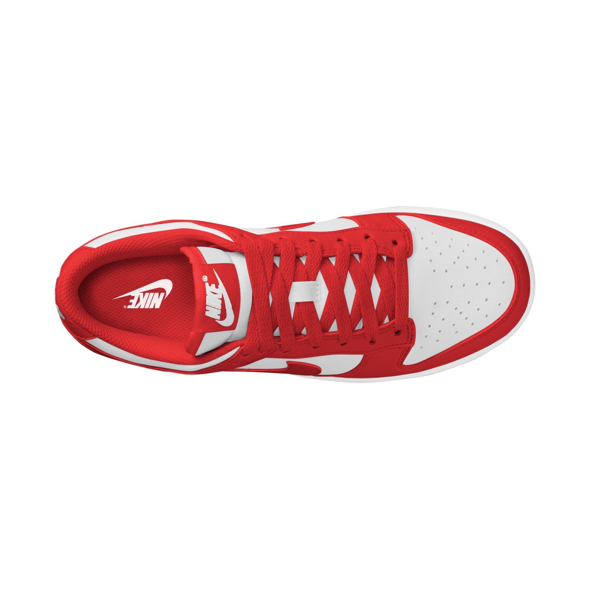 Nike Dunk Low "White/University Red" Women's Shoe - WHITE/RED Thumbnail View 8