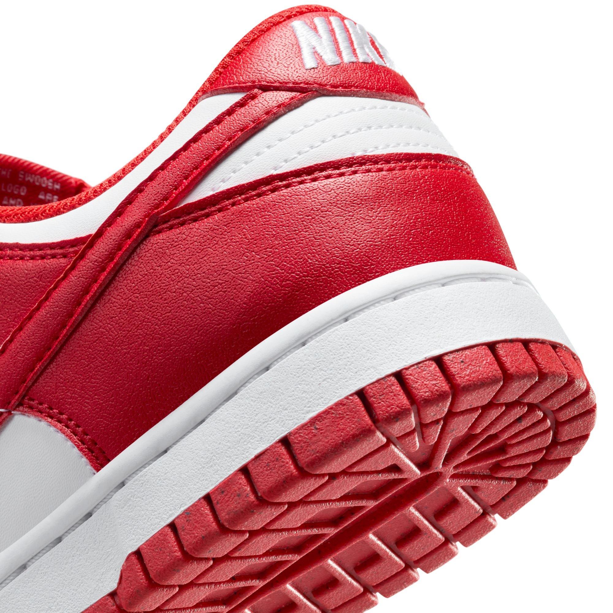 Nike Dunk Low "White/University Red" Women's Shoe - WHITE/RED Thumbnail View 11