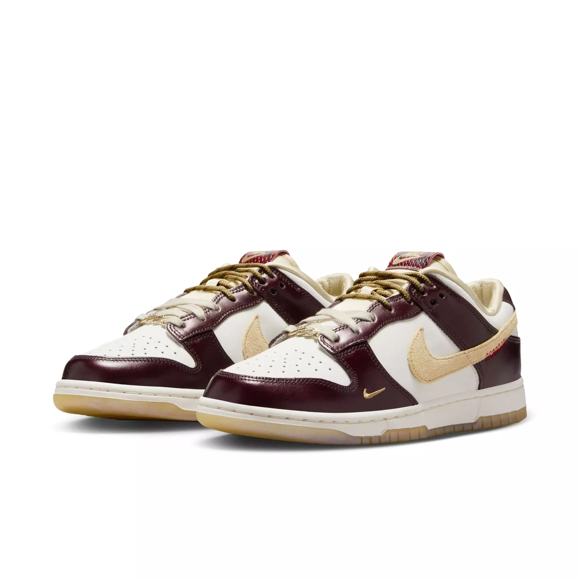 Nike Dunk Low LX "Sail/Team Gold/Burgundy Crush" Women's Shoe - CREAM/RED