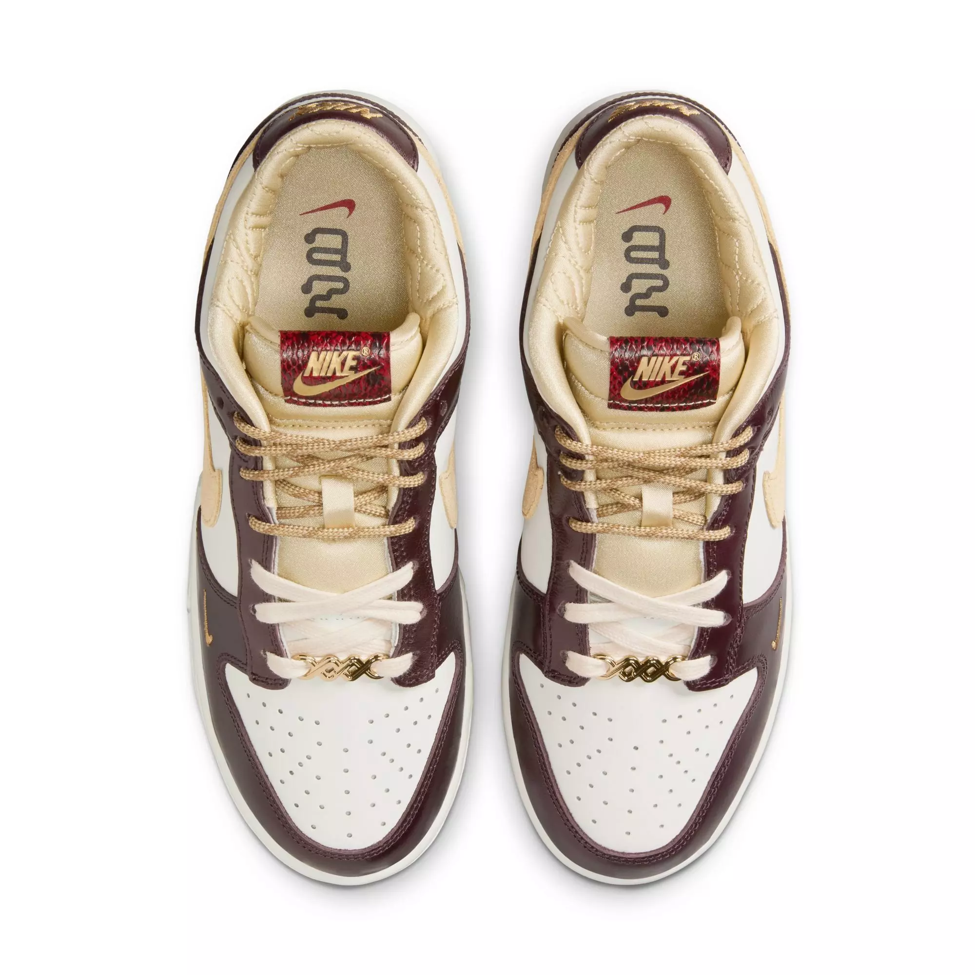Nike Dunk Low LX "Sail/Team Gold/Burgundy Crush" Women's Shoe - CREAM/RED