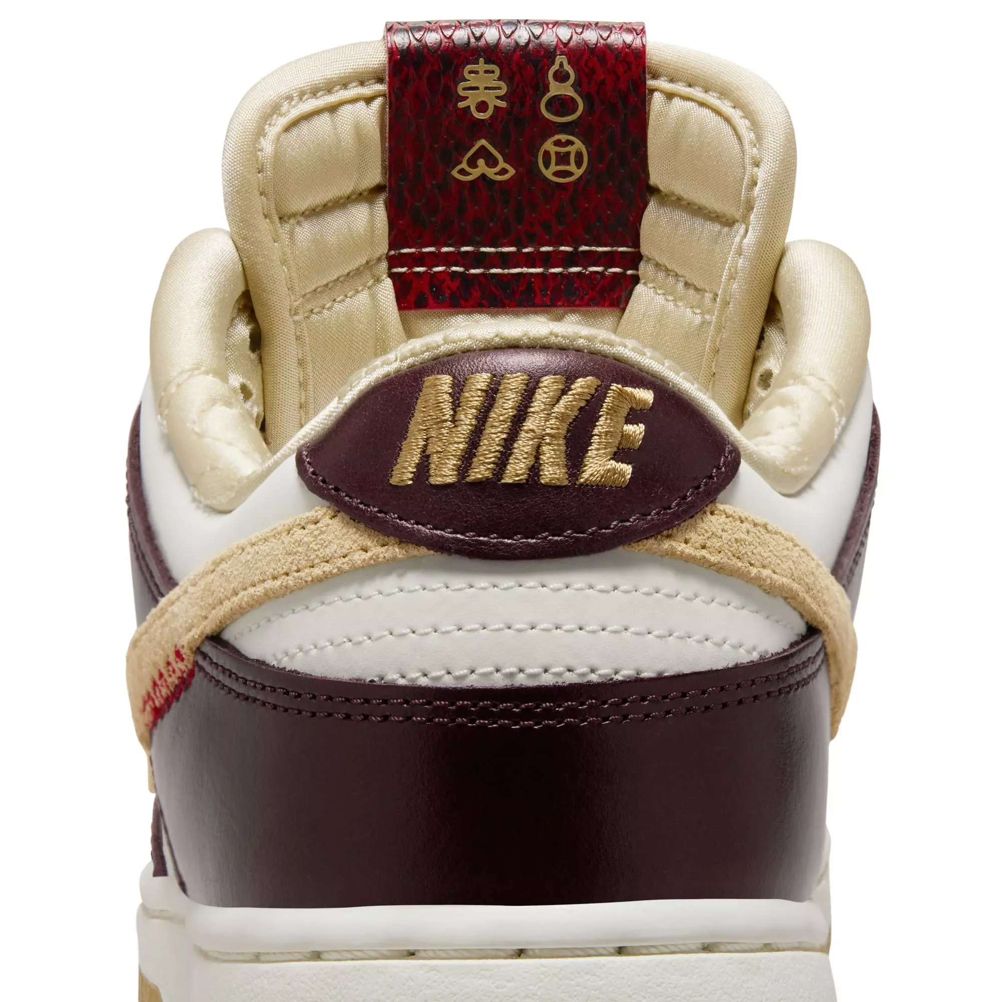 Nike Dunk Low LX "Sail/Team Gold/Burgundy Crush" Women's Shoe - CREAM/RED