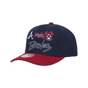 Mitchell & Ness Atlanta Braves MLB Script Pro Snapback-Navy/Red
