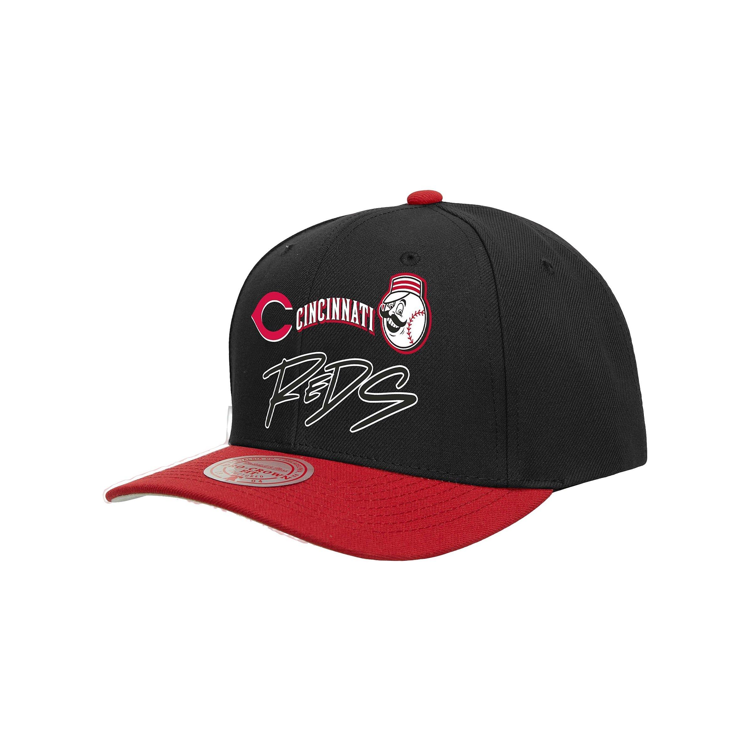 Mitchell & Ness Cincinnati Reds MLB Script Pro Snapback-Black/Red - BLACK Thumbnail View 1
