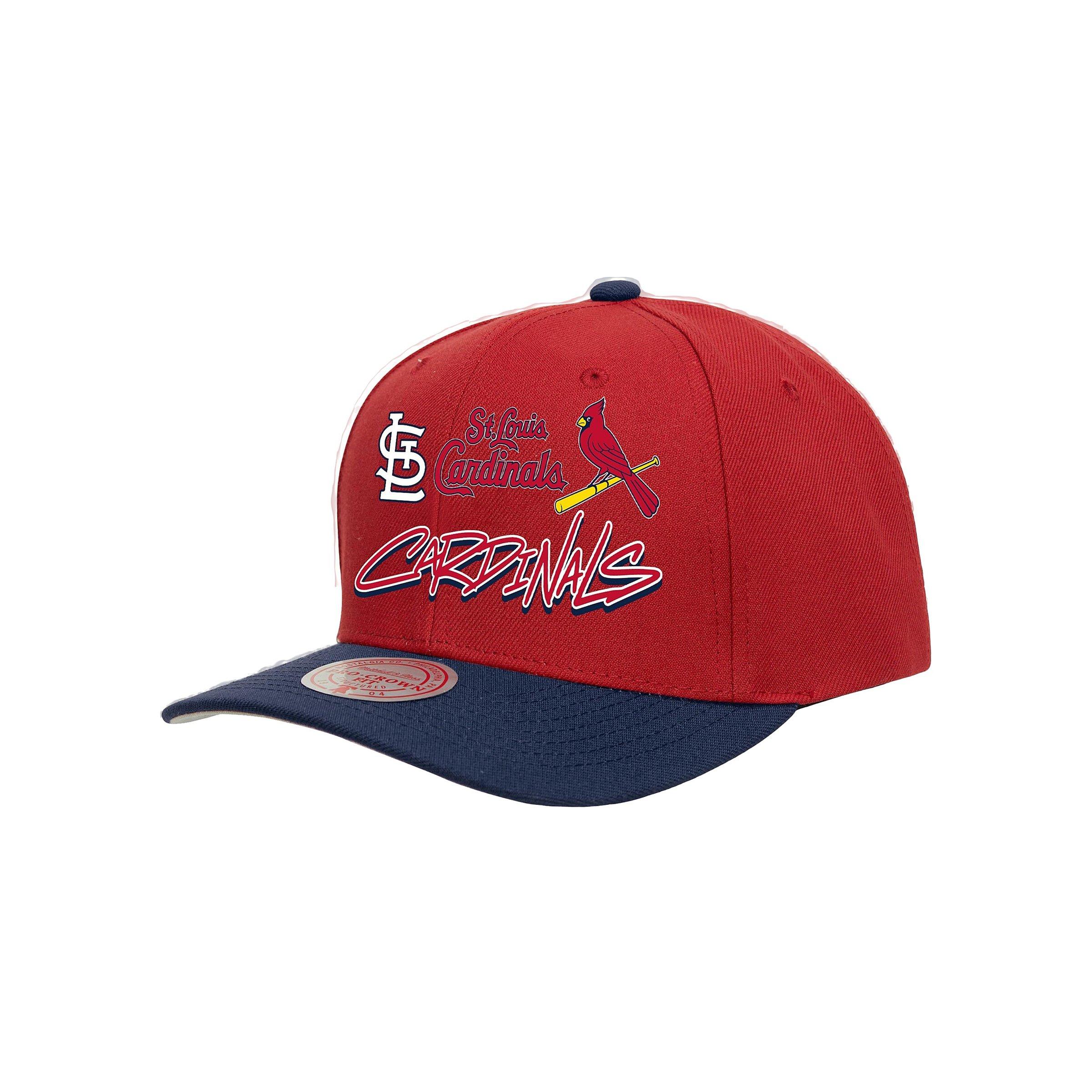 Mitchell & Ness St. Louis Cardinals MLB Script Cooperstown Collection Red/Navy Snapback Hat