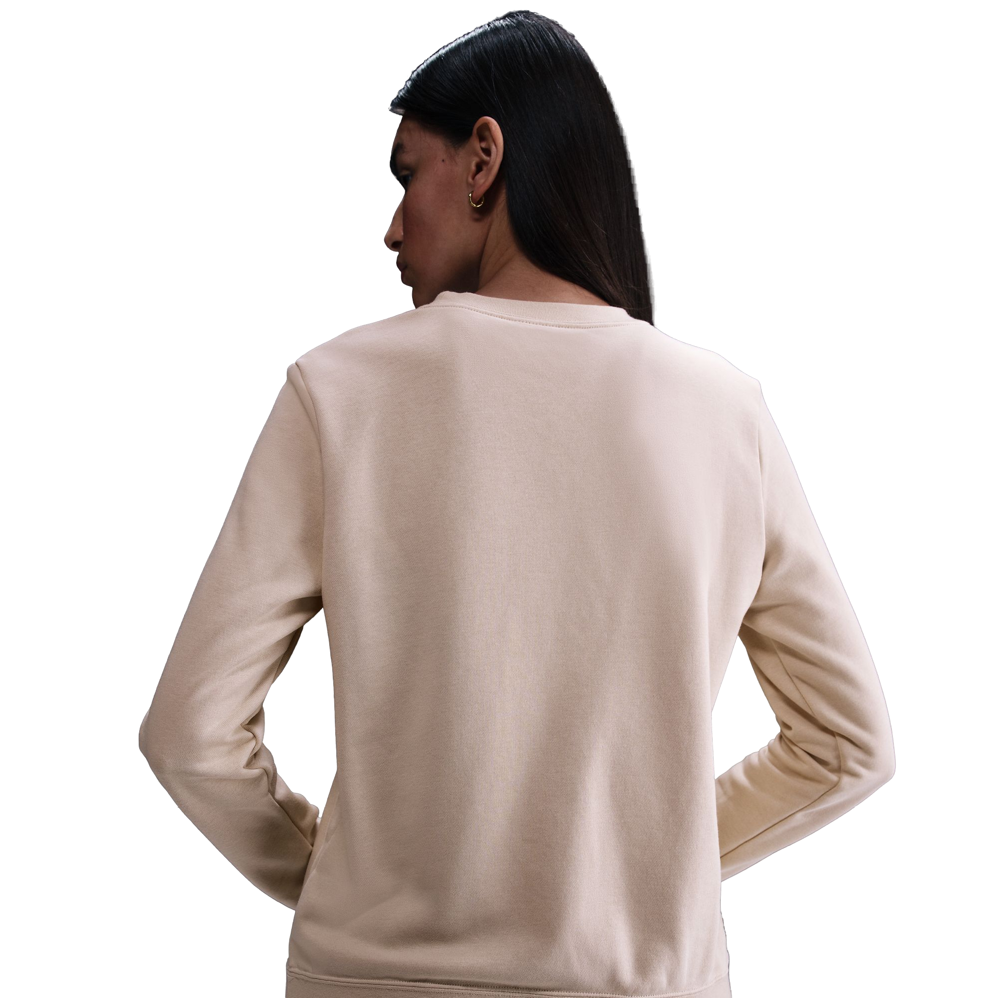 Nike Women's Sportswear Club Fleece Leopard Crewneck Sweatshirt - TAN Thumbnail View 2