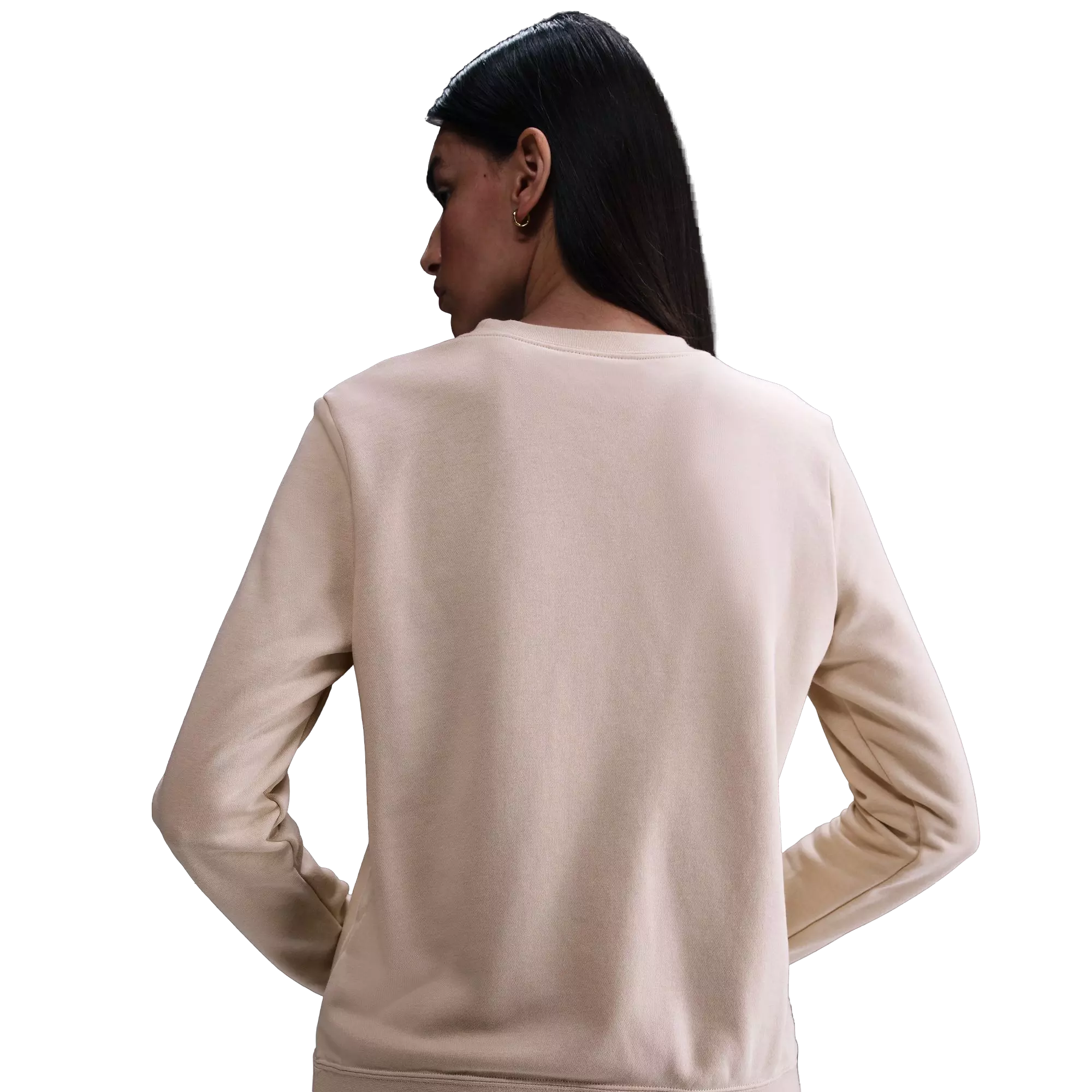 Nike Women's Sportswear Club Fleece Leopard Crewneck Sweatshirt - TAN