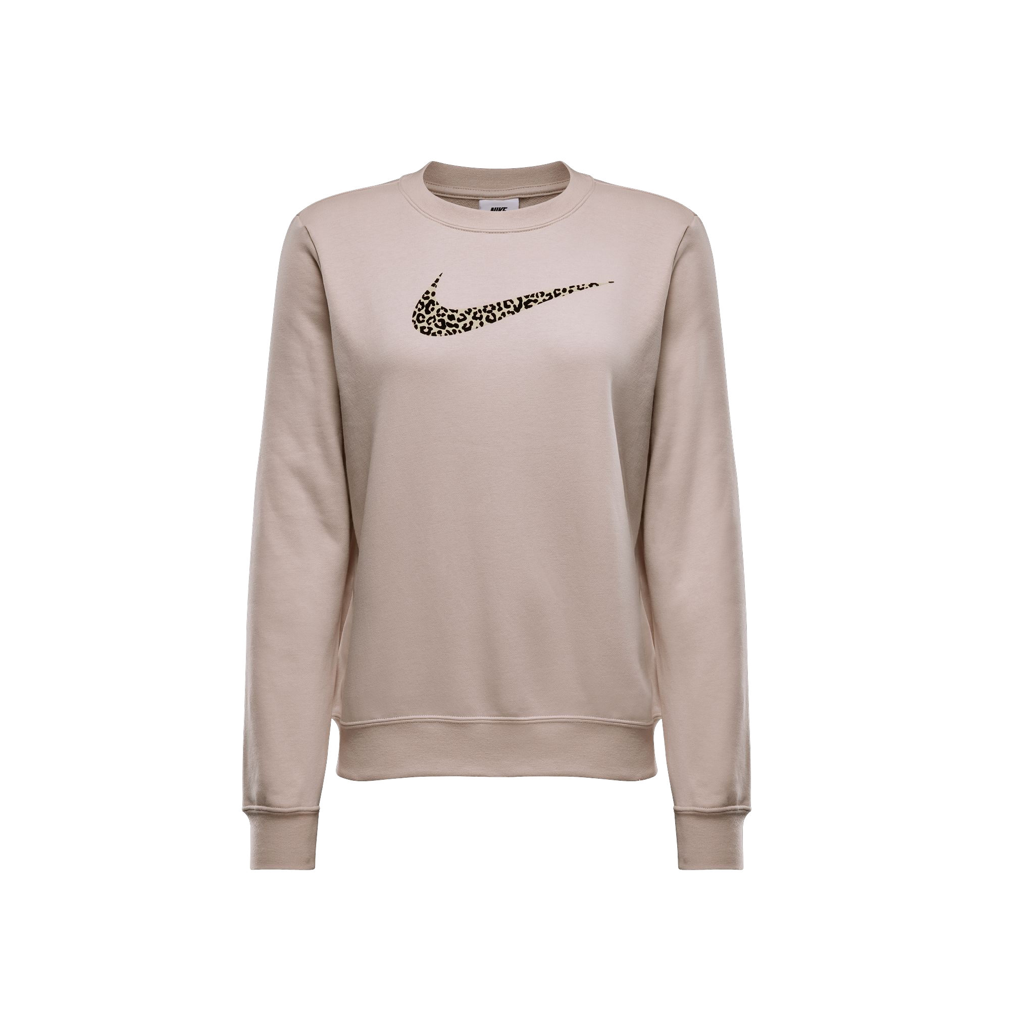 Nike Women's Sportswear Club Fleece Leopard Crewneck Sweatshirt - TAN Thumbnail View 6