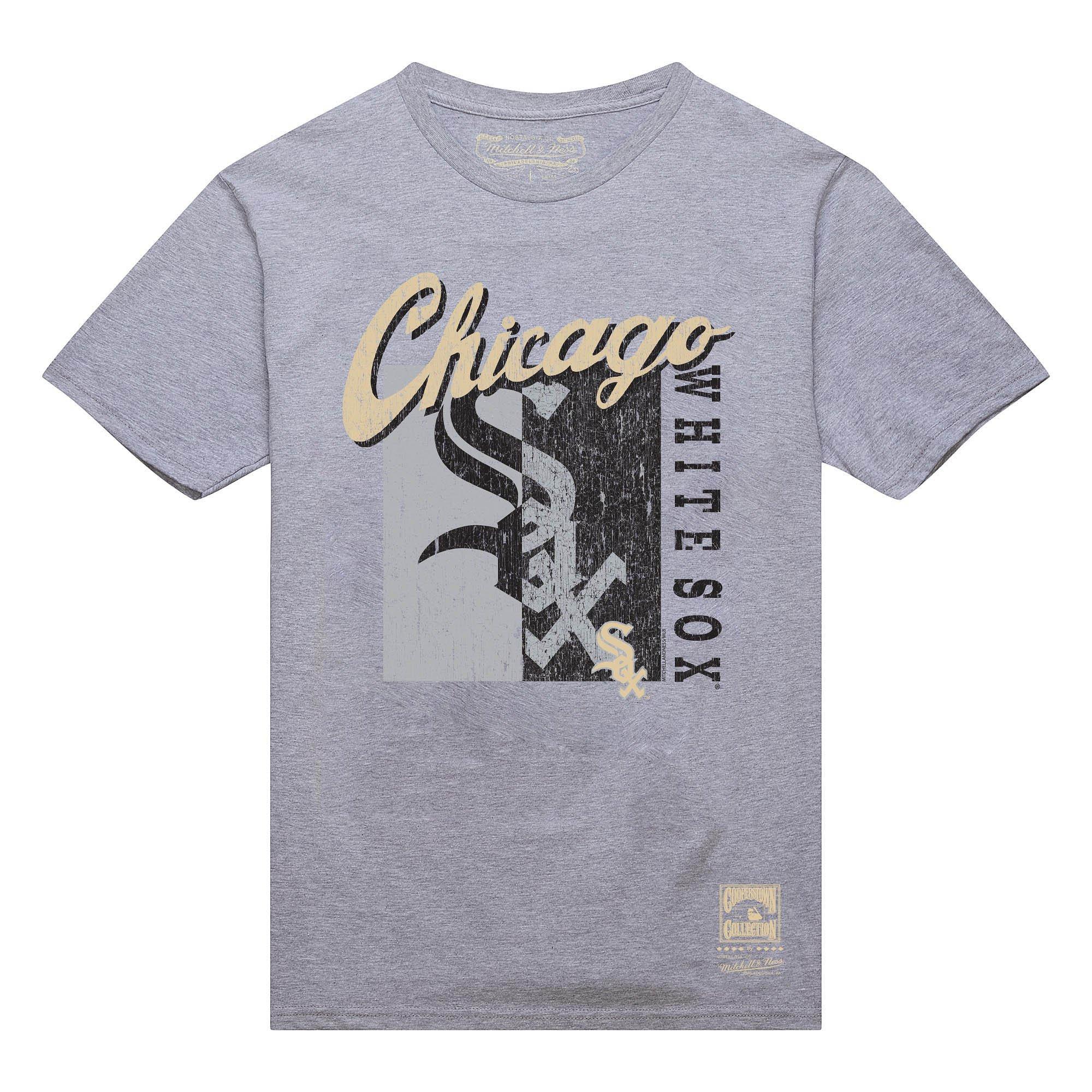 Mitchell & Ness Men's Chicago White Sox Split Logo Short Sleeve Top - Grey - GREY Thumbnail View 1