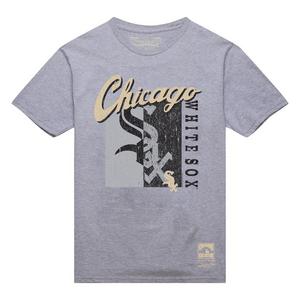 Mitchell & Ness Men's Chicago White Sox Split Logo Short Sleeve Top-Grey