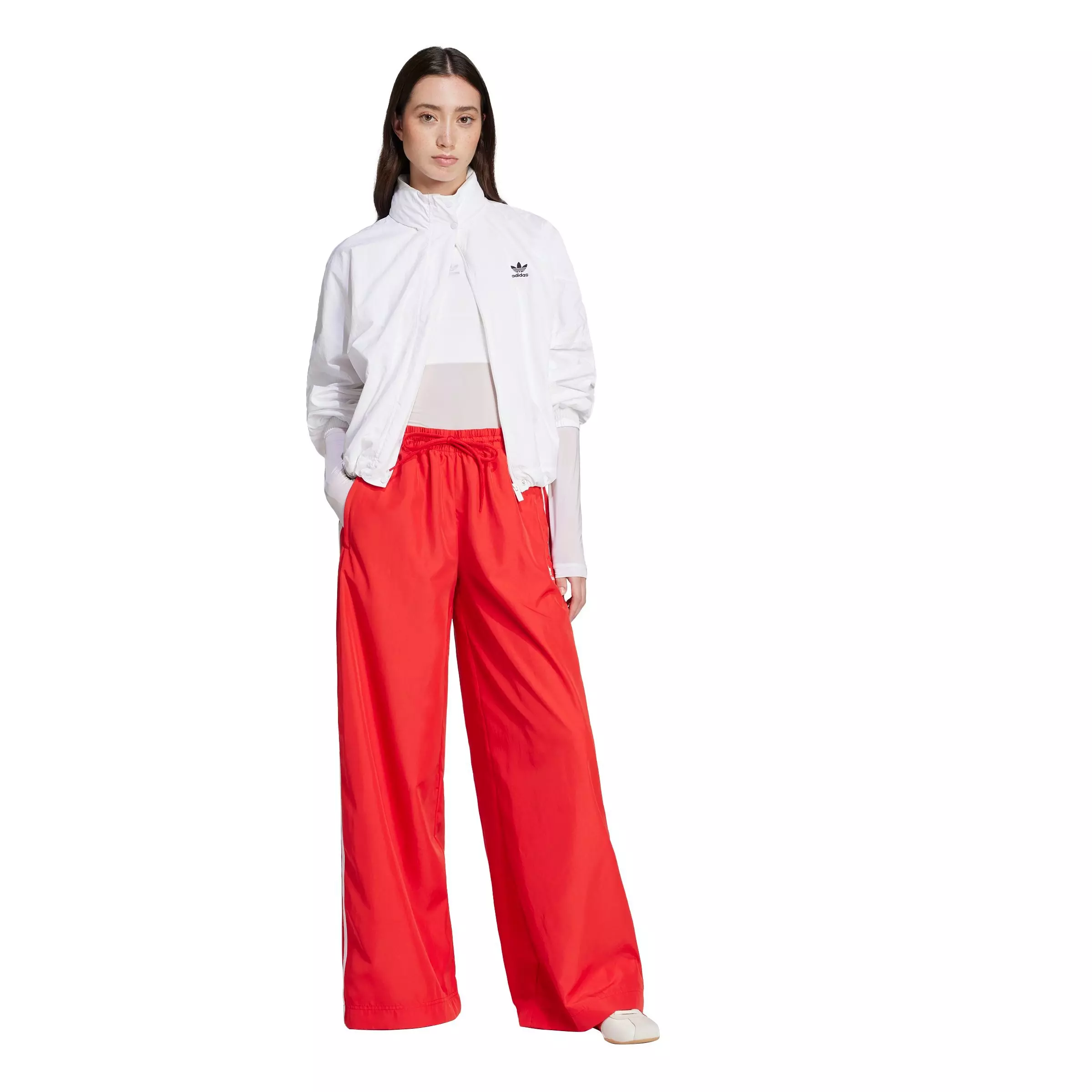 adidas Women's Adilenium Oversized Flared Track Pants - RED