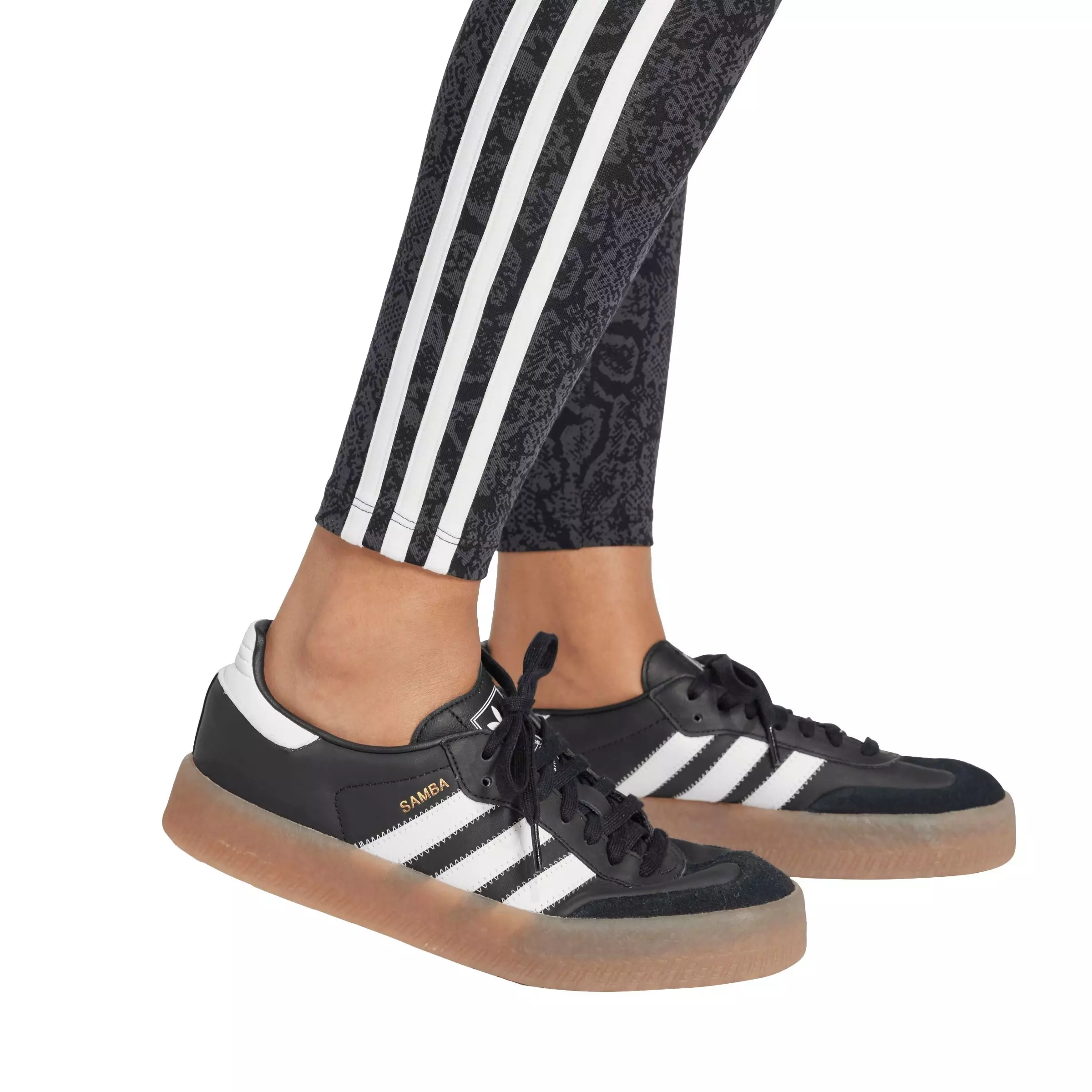 adidas Women's Snake All Over Print Leggings - BLACK