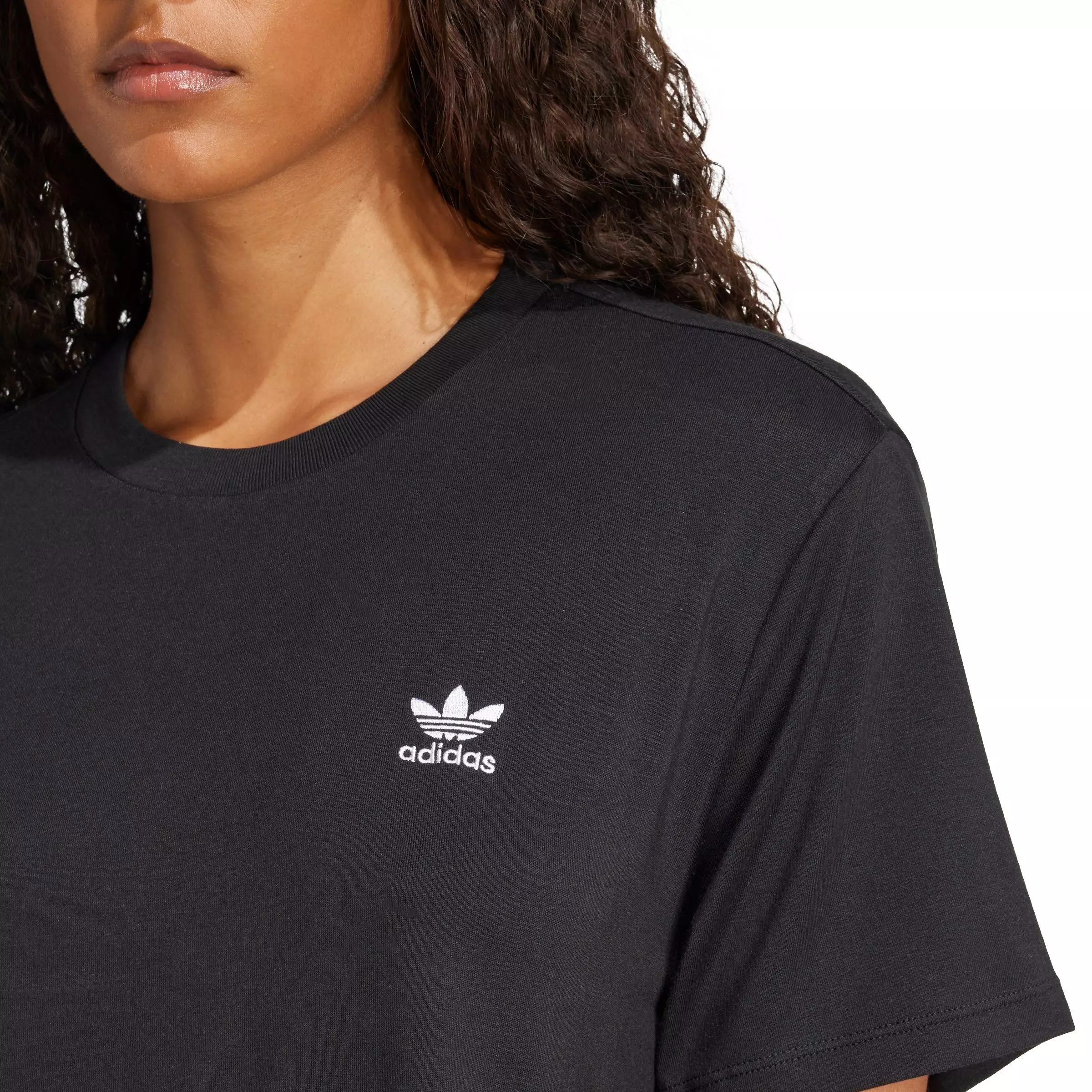 adidas Originals Women's Snake Trefoil Boxy Crop Tee - BLACK
