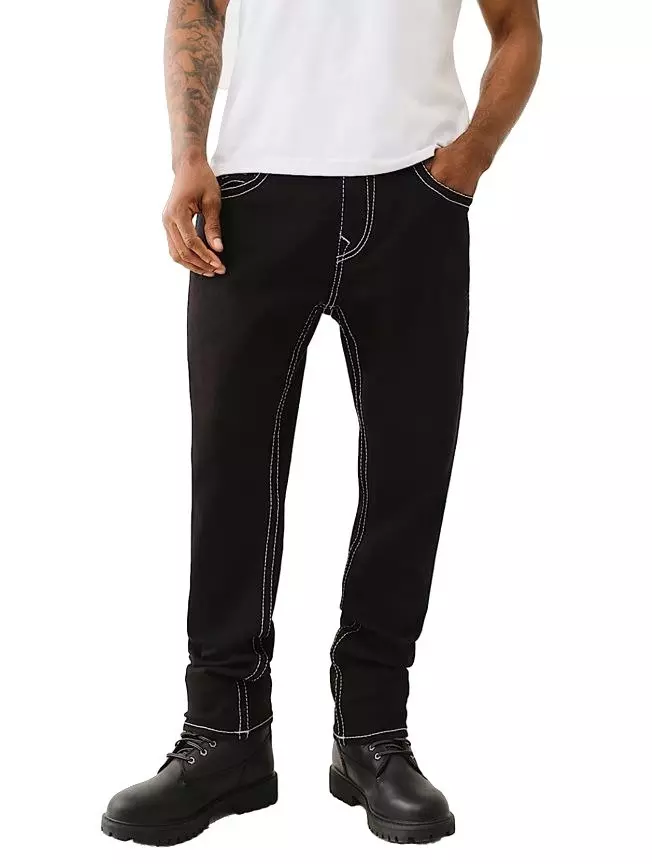 True Religion X Playboy Rocco Men's Flap Bunny Jean - BLACK
