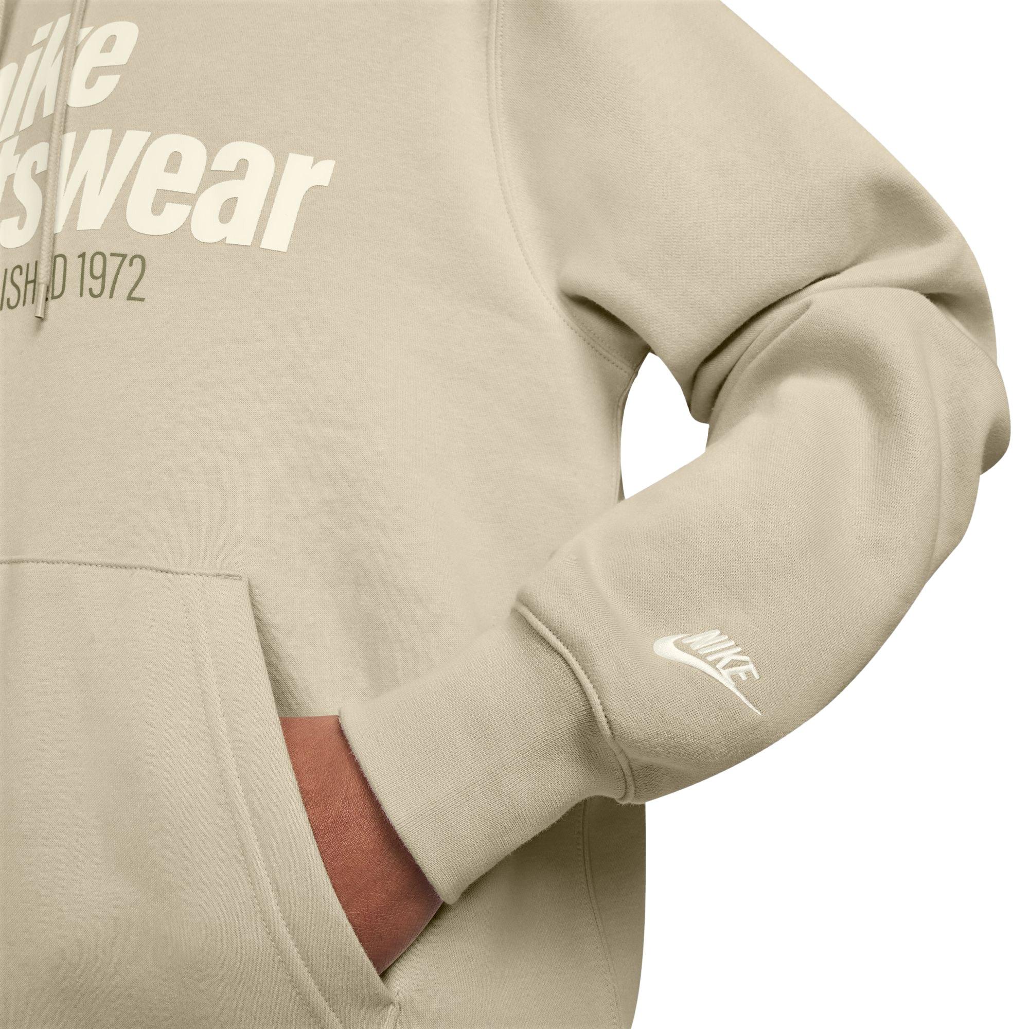 Nike Men's Club Fleece Hoodie - BROWN Thumbnail View 3