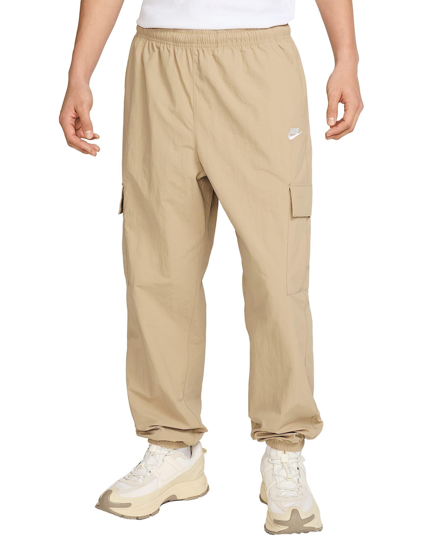 Nike Men's Club Woven Cargo Parachute Pants -Beige - BEIGE Thumbnail View 1