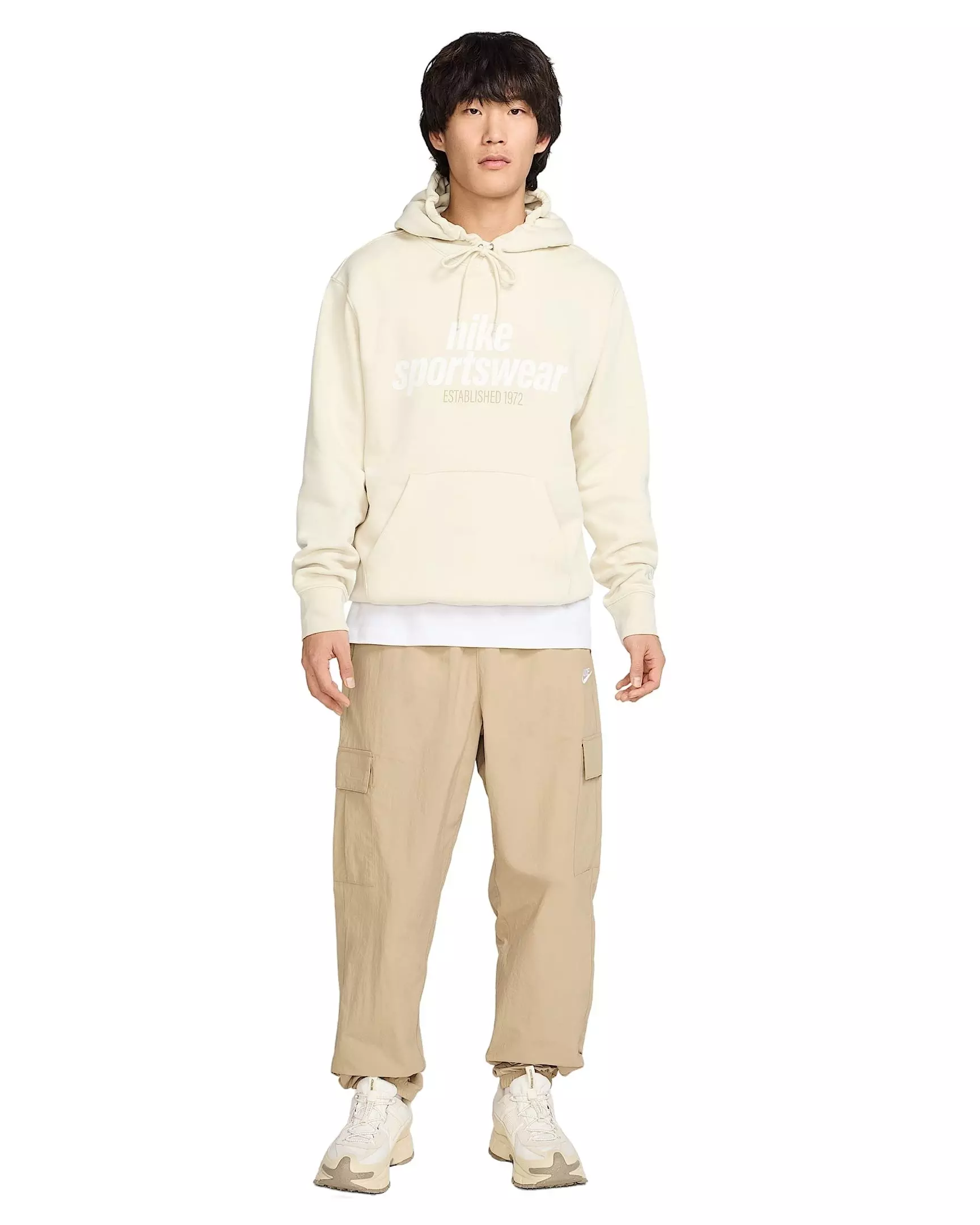 Nike Men's Club Woven Cargo Parachute Pants - Beige - BEIGE