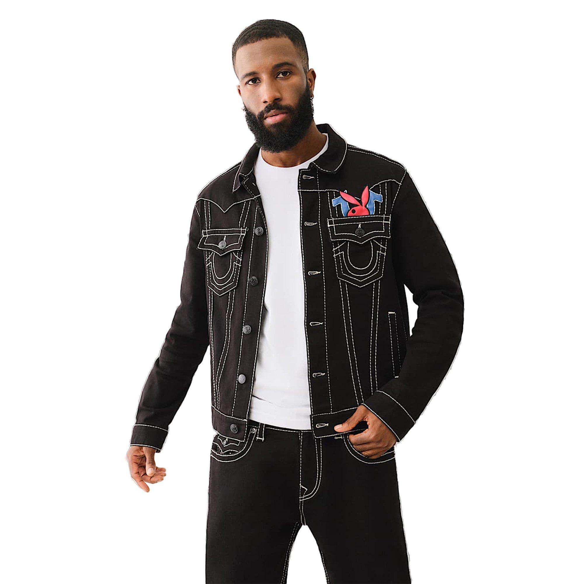 True Religion Men's x Playboy Jimmy Big T Jacket - BLACK