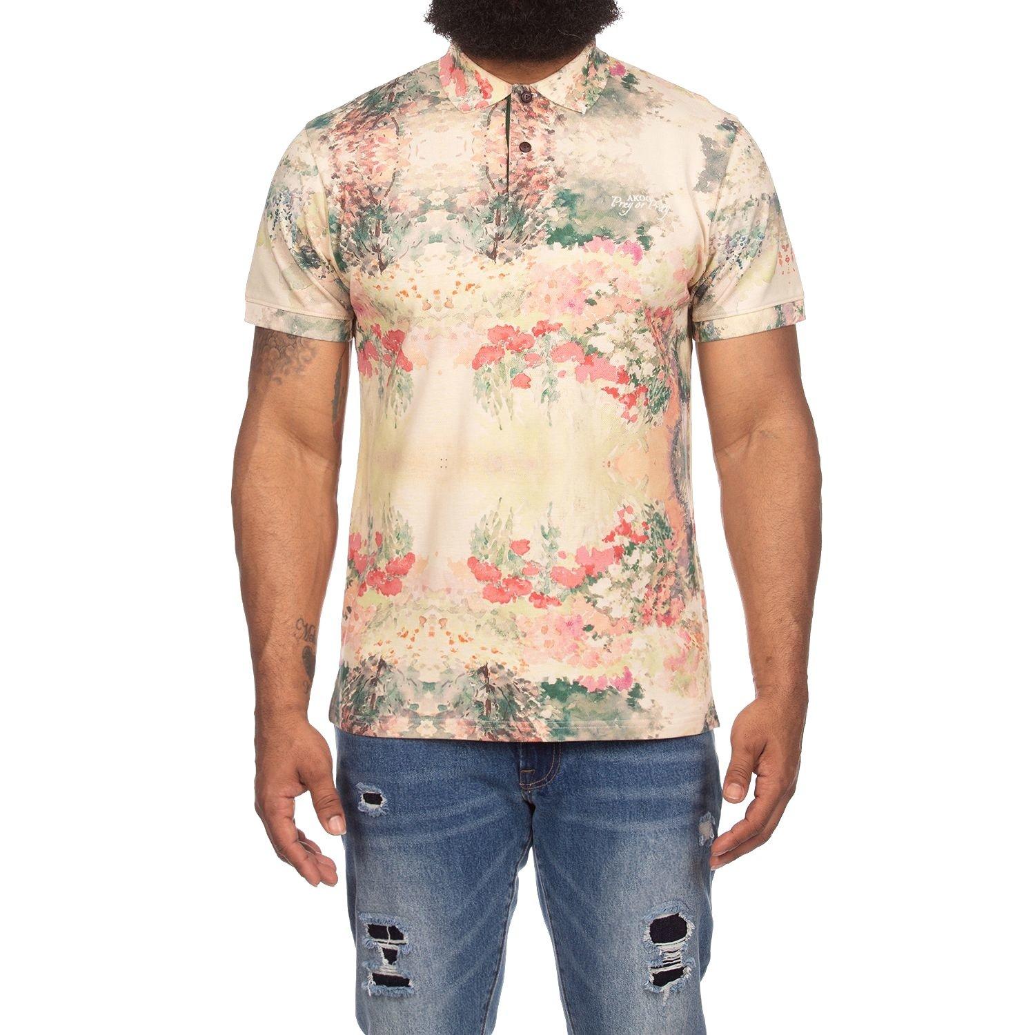 AKOO Men's Saint George Printed Polo - SAND