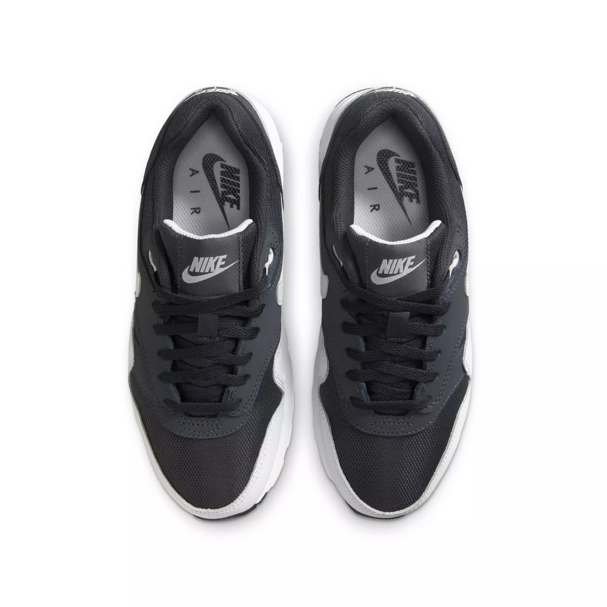 Nike Air Max 1 "Off Noir/Vast Grey/White/Black" Grade School Boys' Shoe - BLACK/GREY/WHITE